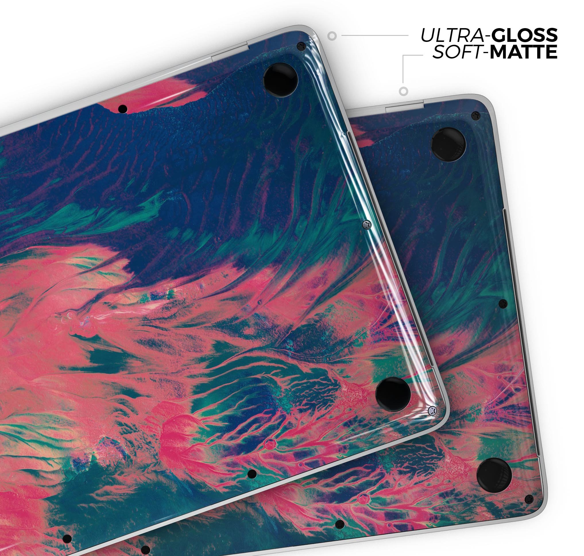 Liquid Abstract Paint Remix V83 skin decal wrap kit for MacBook, showcasing vibrant colors and a sleek design.