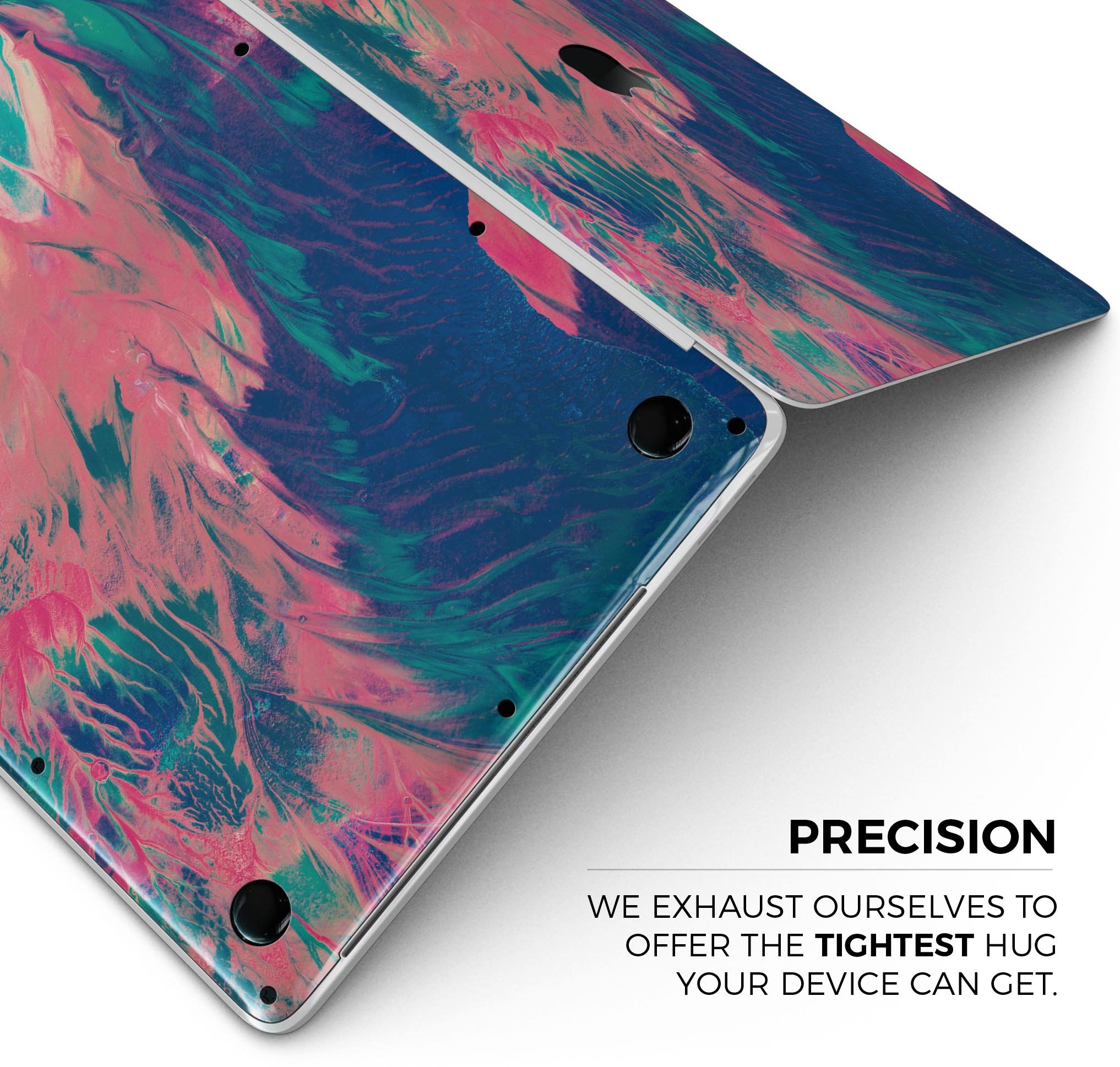 Liquid Abstract Paint Remix V83 skin decal wrap kit for MacBook, showcasing vibrant colors and a sleek design.