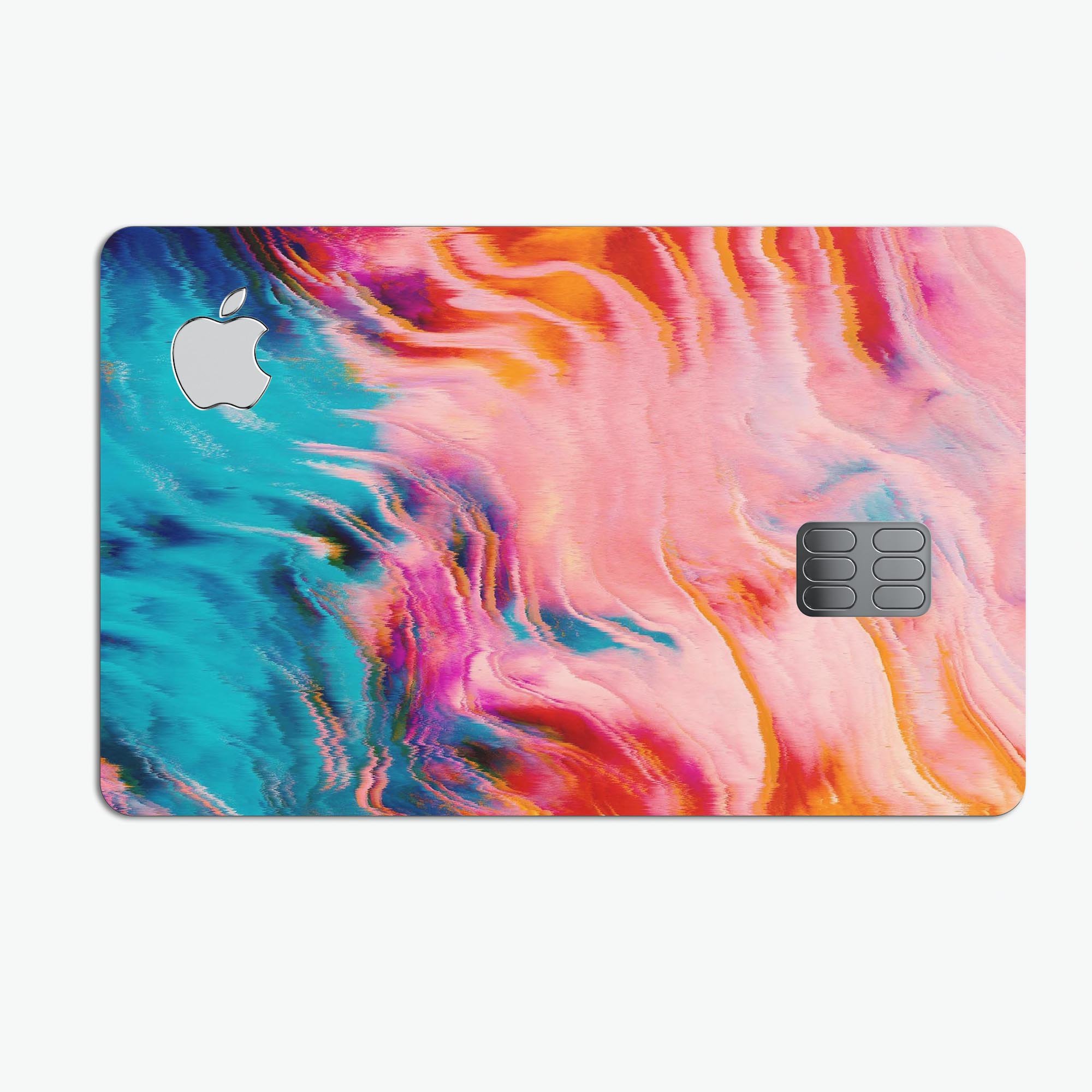 Liquid Abstract Paint Remix V84 skin for Apple Card, showcasing vibrant colors and a sleek design.