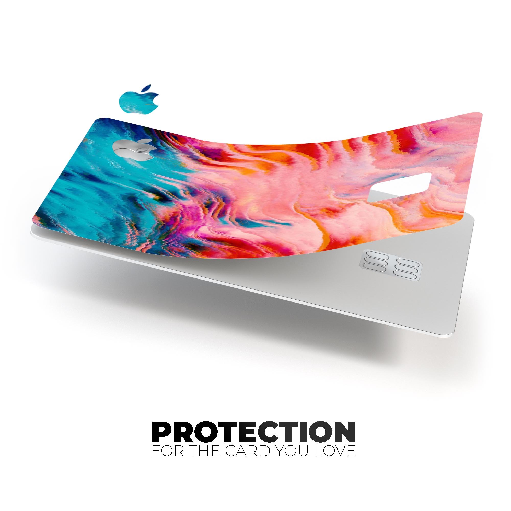 Liquid Abstract Paint Remix V84 skin for Apple Card, showcasing vibrant colors and a sleek design.