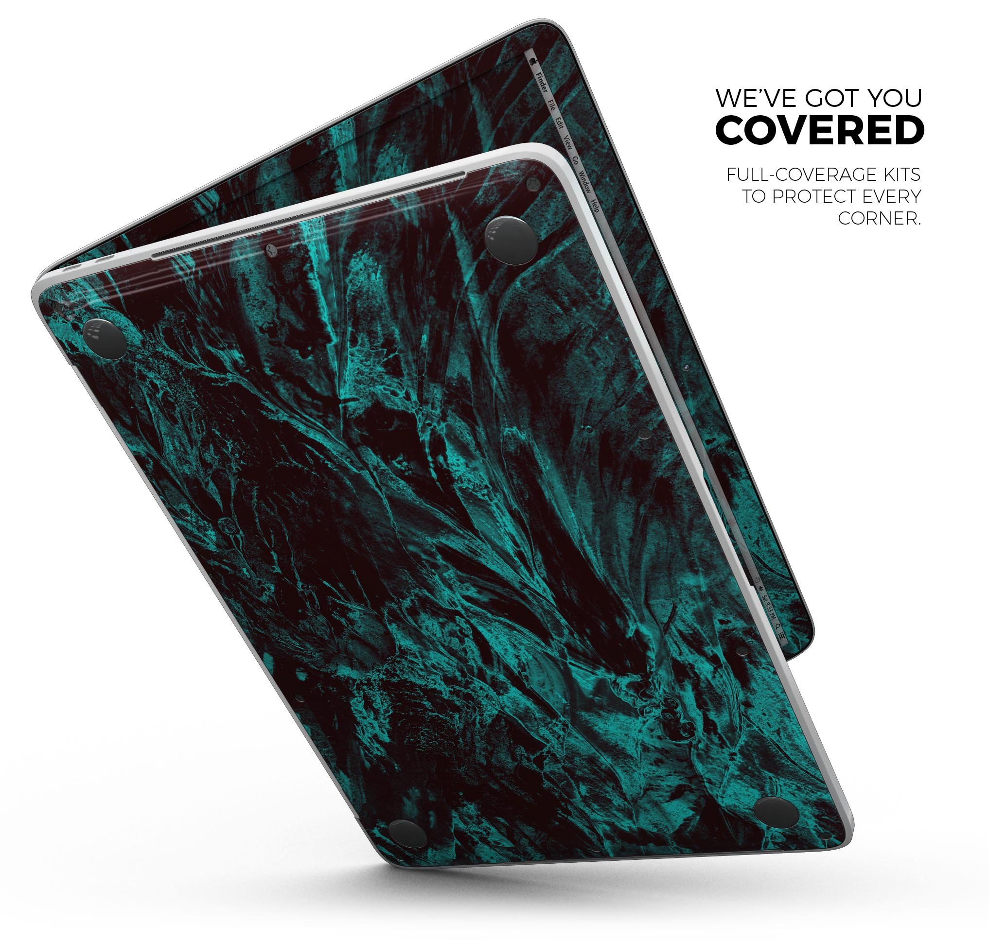 Liquid Abstract Paint Remix V85 skin decal wrap kit for MacBook, showcasing vibrant colors and a sleek design.