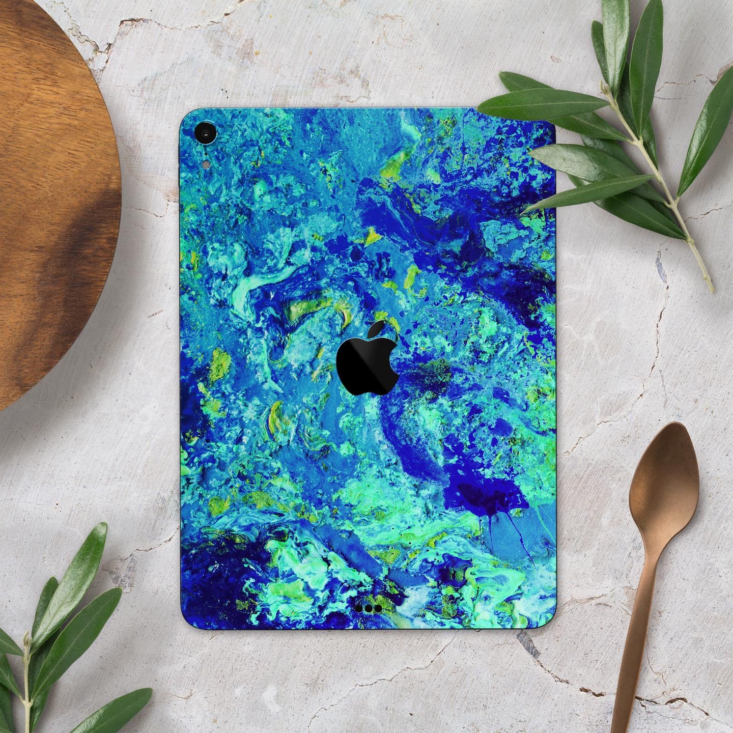 Liquid Abstract Paint Remix V86 full body skin decal for Apple devices, showcasing vibrant colors and a sleek design.