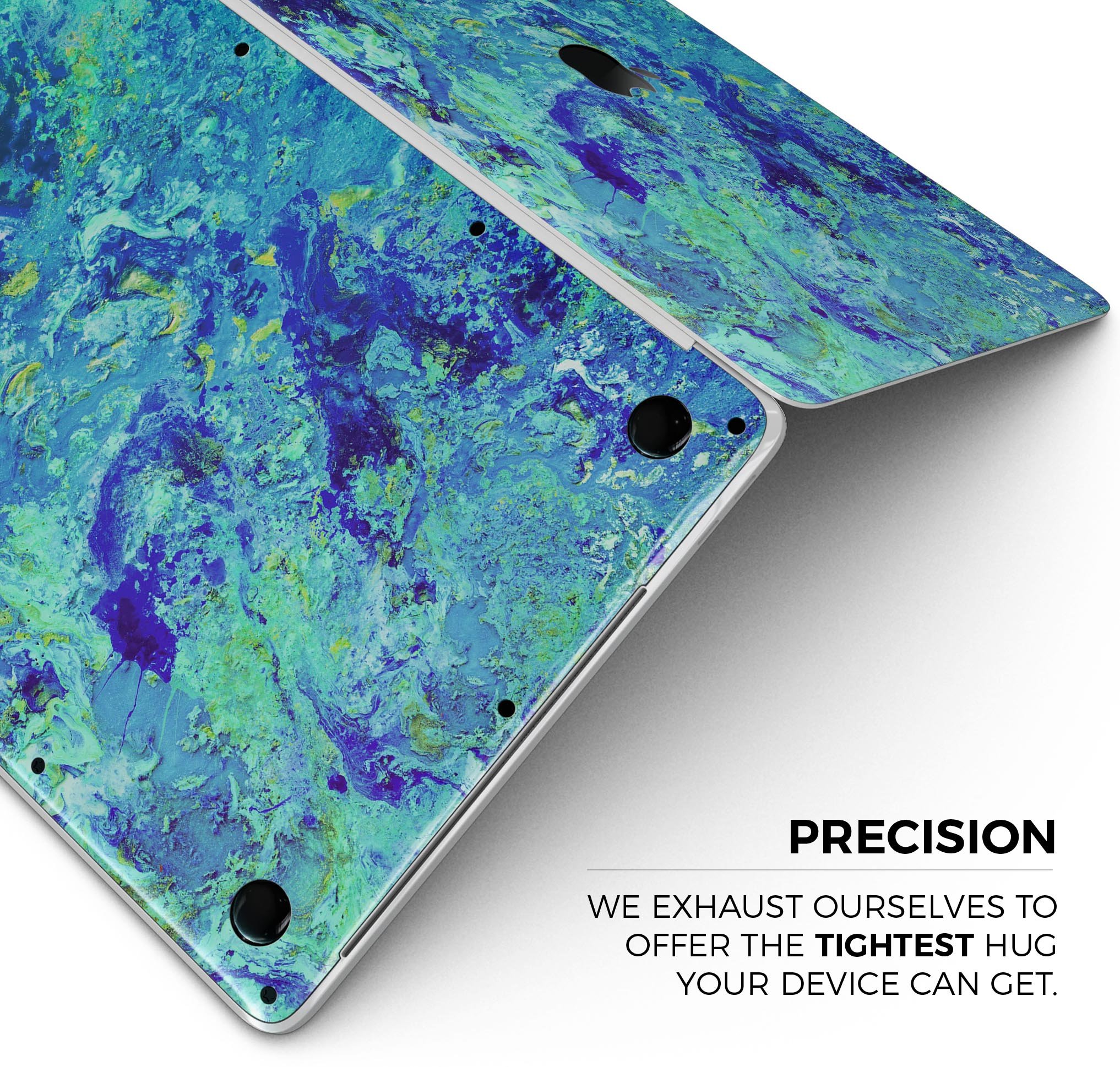 Liquid Abstract Paint Remix V86 Skin Decal Wrap Kit for MacBook, showcasing vibrant colors and a sleek design.