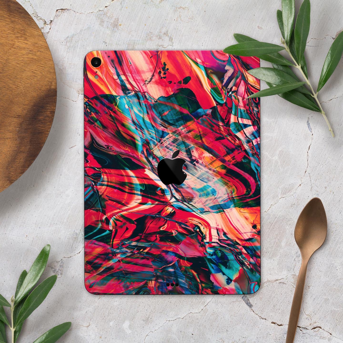 Liquid Abstract Paint Remix V87 skin decal for Apple devices, showcasing vibrant abstract design and premium 3M material.