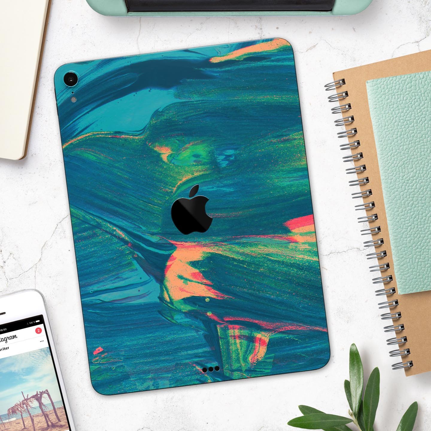 Liquid Abstract Paint Remix V89 full body skin decal for Apple devices, showcasing vibrant abstract design and premium 3M material.