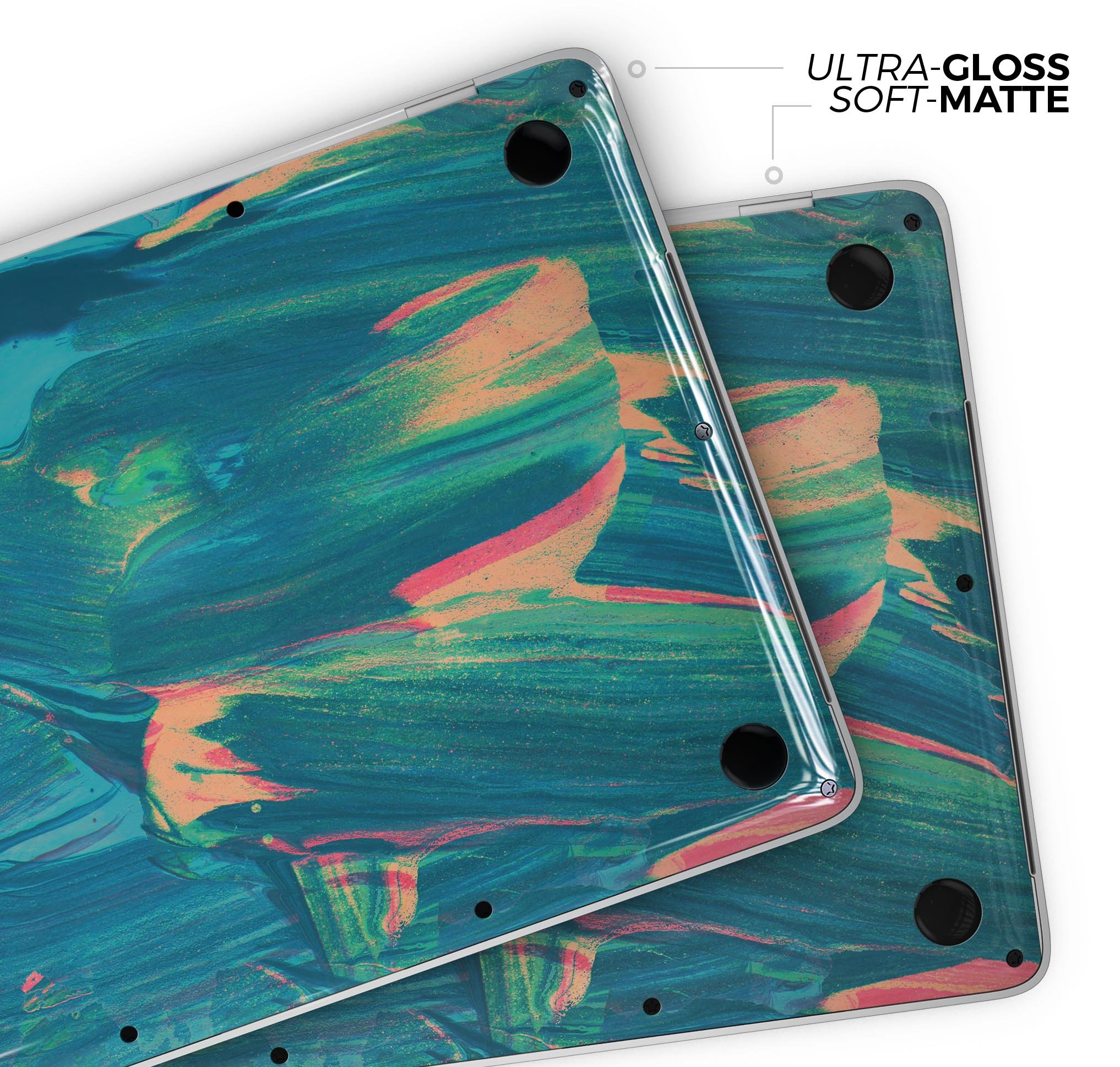 Liquid Abstract Paint Remix V89 skin decal wrap kit for MacBook, showcasing vibrant colors and a sleek design.