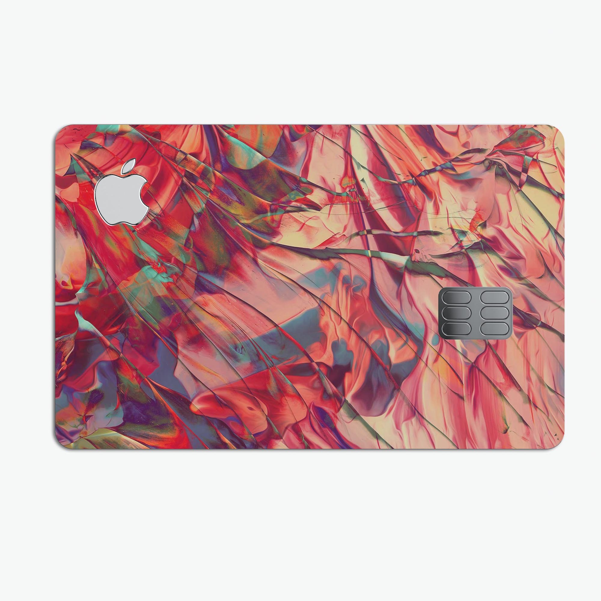 Liquid Abstract Paint Remix V9 skin for Apple Card, showcasing vibrant design and premium vinyl material.