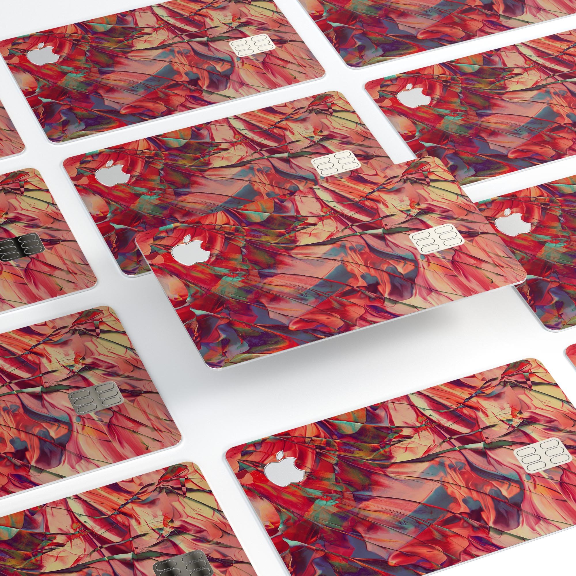 Liquid Abstract Paint Remix V9 skin for Apple Card, showcasing vibrant design and premium vinyl material.