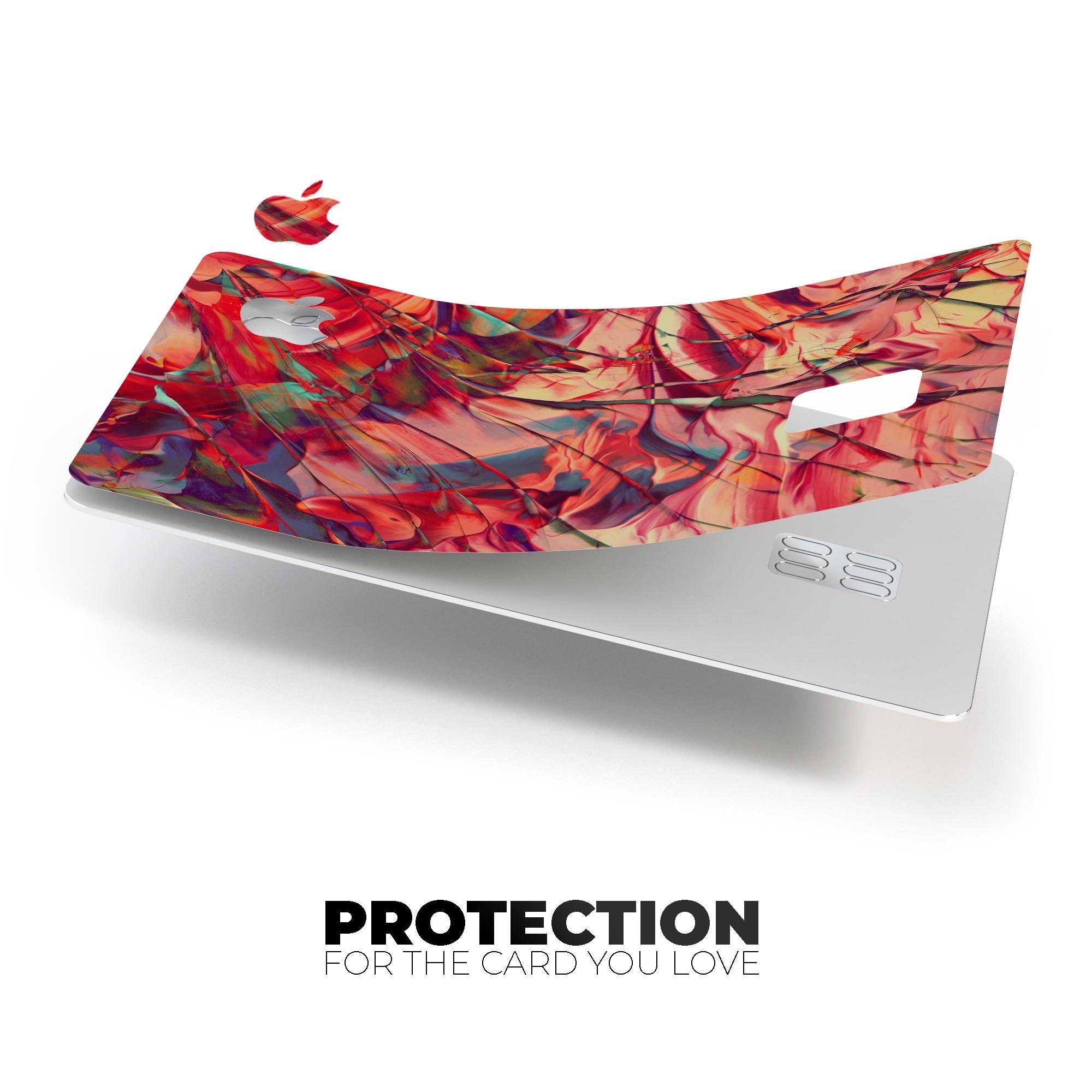 Liquid Abstract Paint Remix V9 skin for Apple Card, showcasing vibrant design and premium vinyl material.