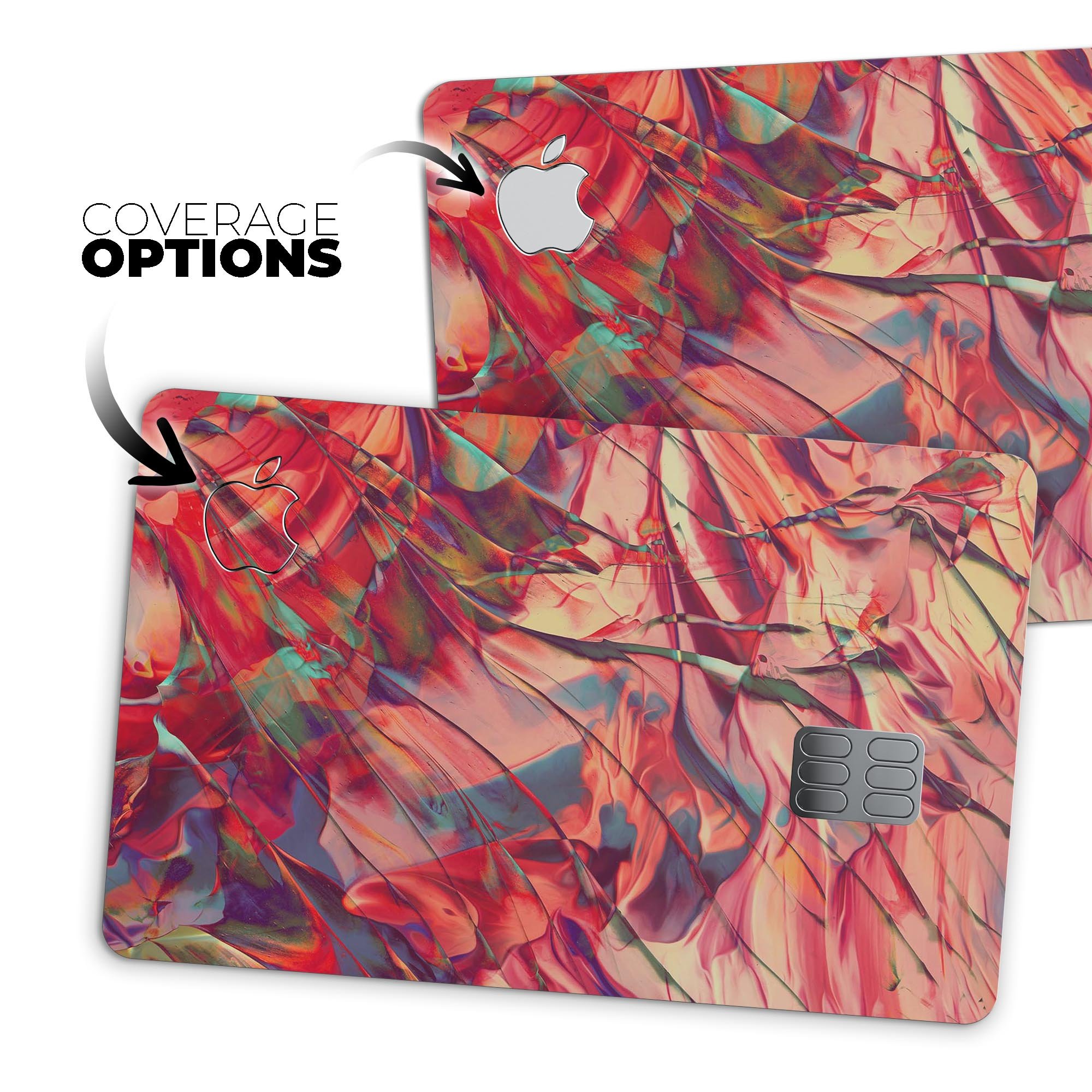 Liquid Abstract Paint Remix V9 skin for Apple Card, showcasing vibrant design and premium vinyl material.