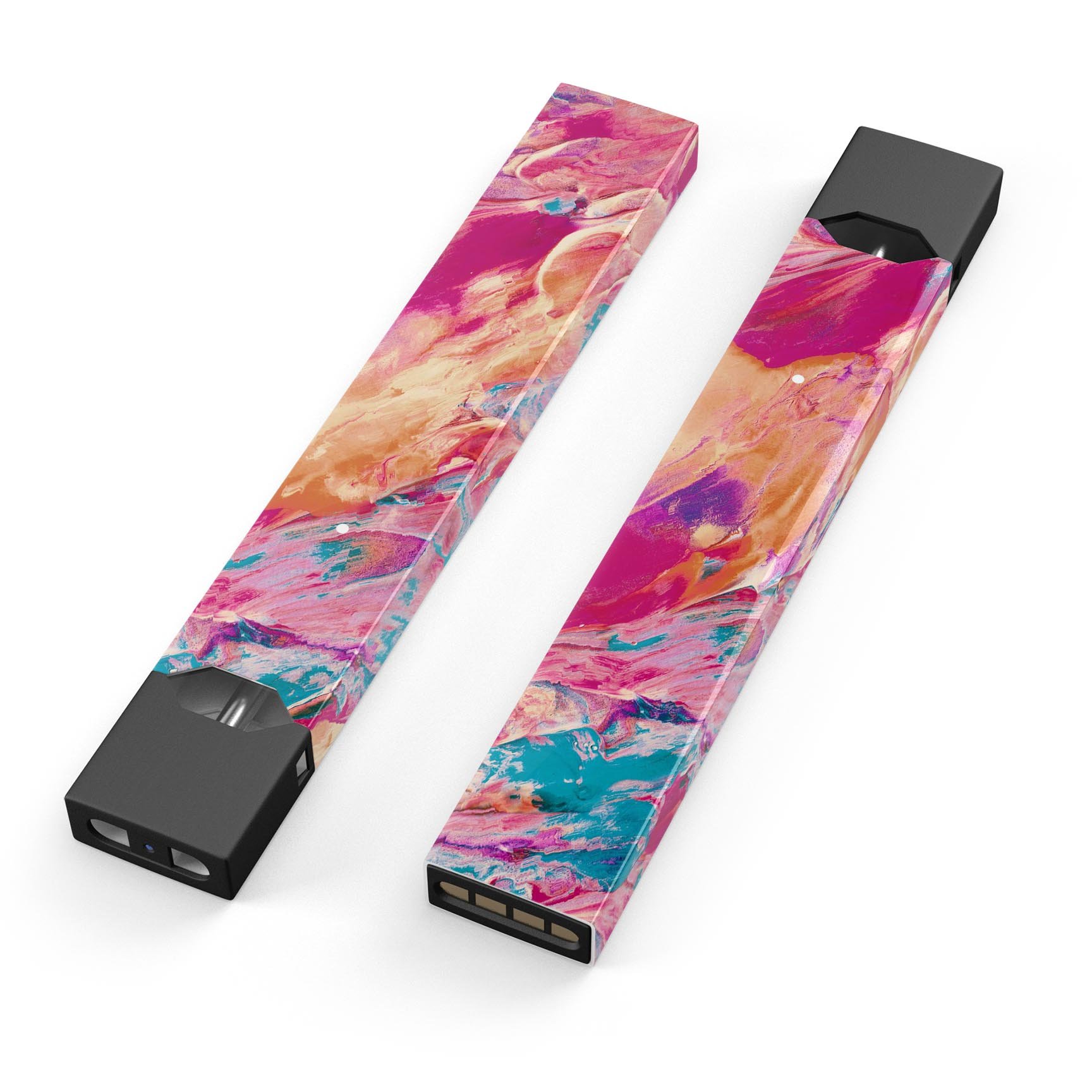 Liquid Abstract Paint Remix V90 skin wrap for JUUL device, showcasing vibrant colors and a sleek design.