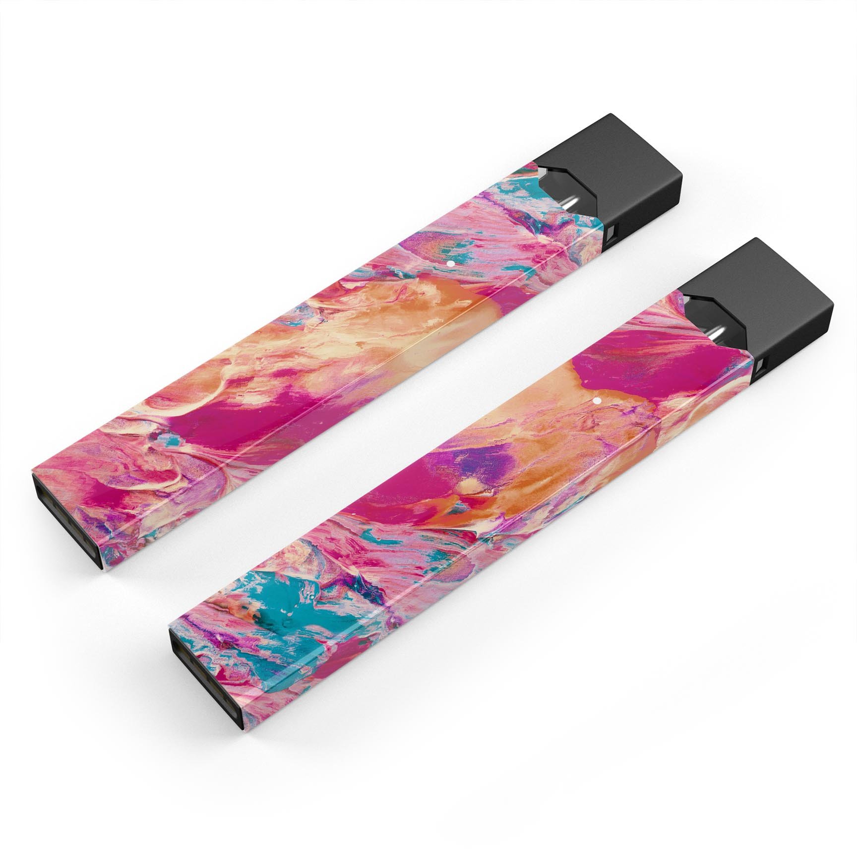 Liquid Abstract Paint Remix V90 skin wrap for JUUL device, showcasing vibrant colors and a sleek design.