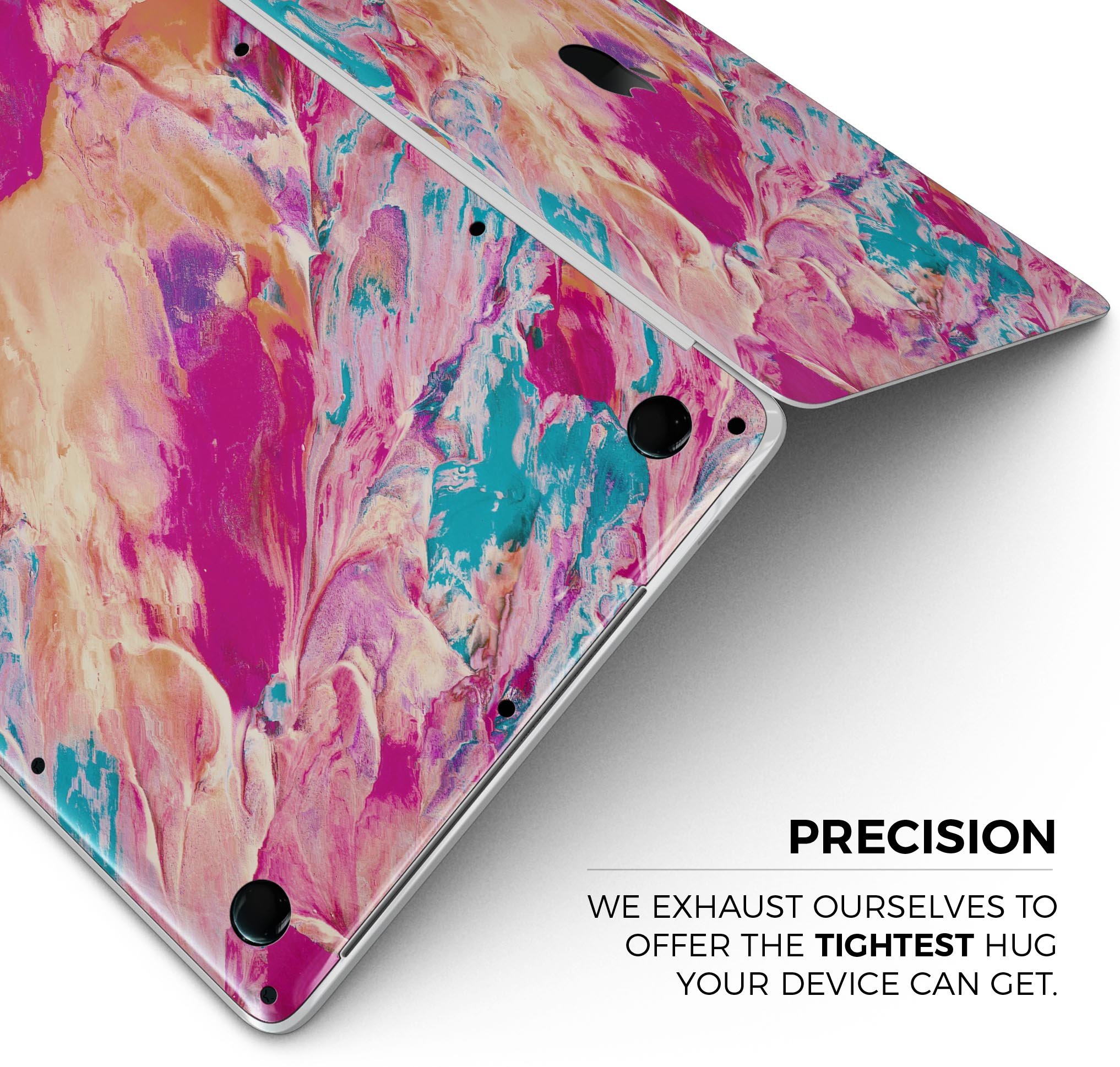 Liquid Abstract Paint Remix V90 skin decal wrap kit for MacBook, showcasing vibrant colors and a sleek design.