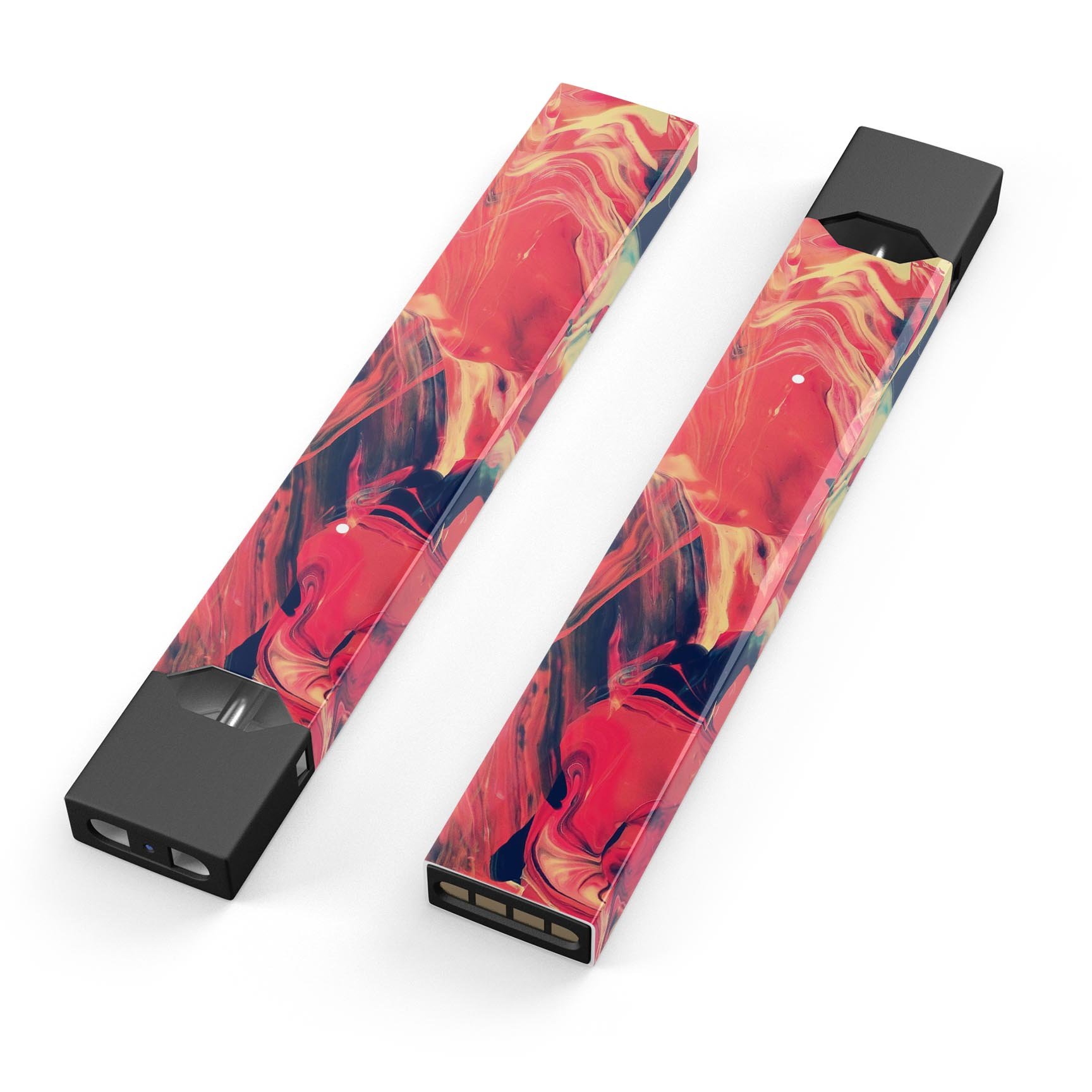 Liquid Abstract Paint Remix V92 skin-wrap for JUUL device, showcasing vibrant colors and precise cut.