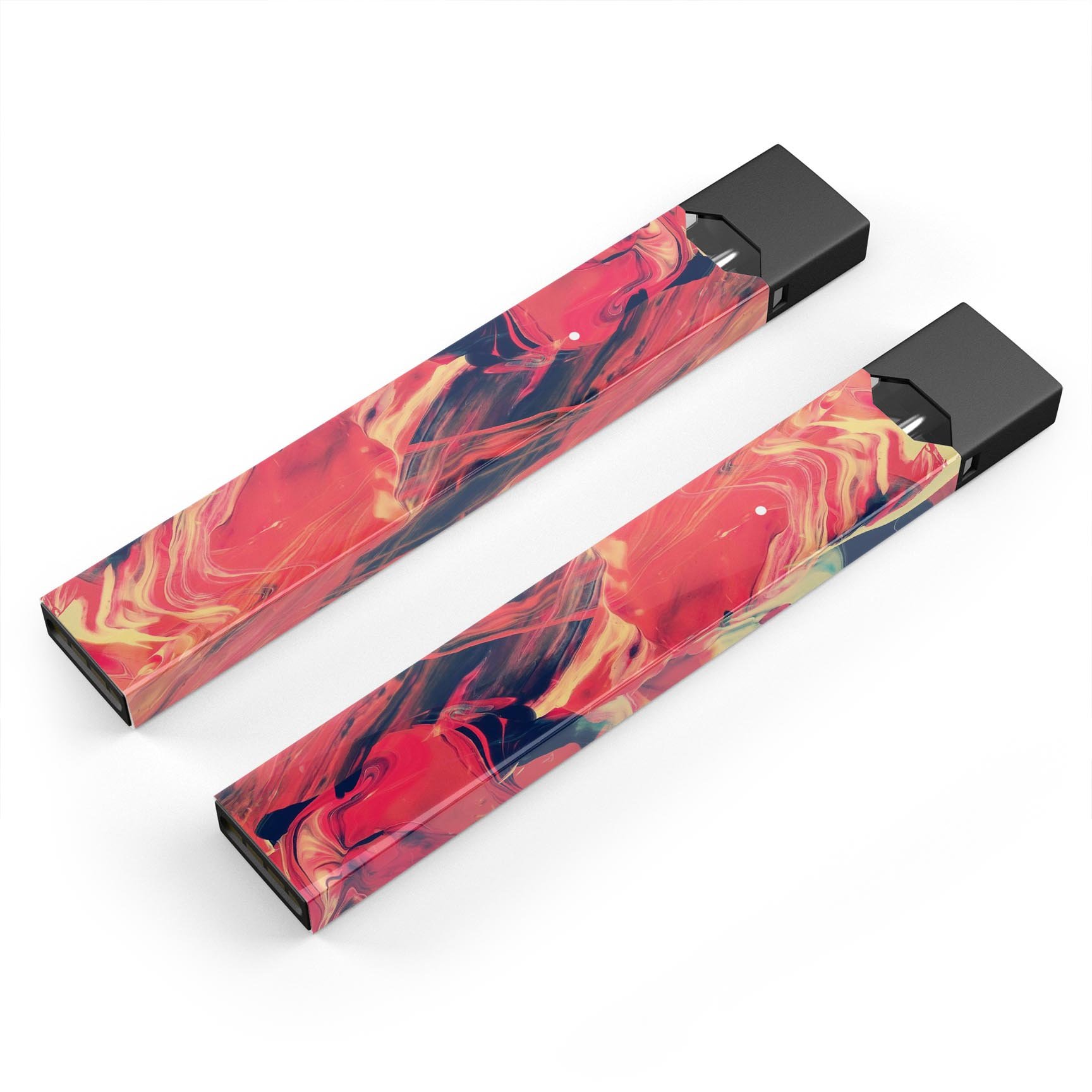 Liquid Abstract Paint Remix V92 skin-wrap for JUUL device, showcasing vibrant colors and precise cut.