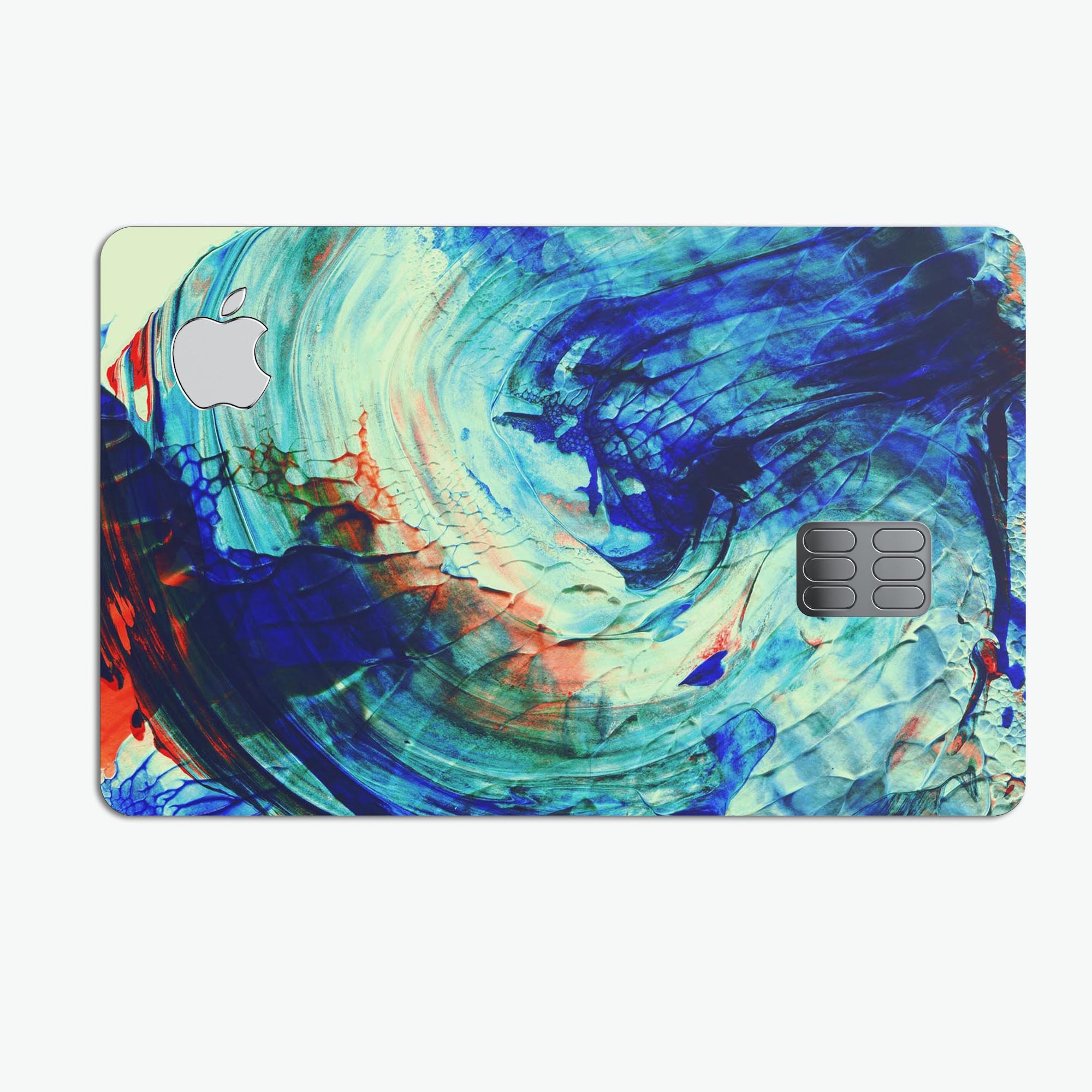 Liquid Abstract Paint Remix V93 skin kit for Apple Card, showcasing premium vinyl design with ultra-gloss finish.