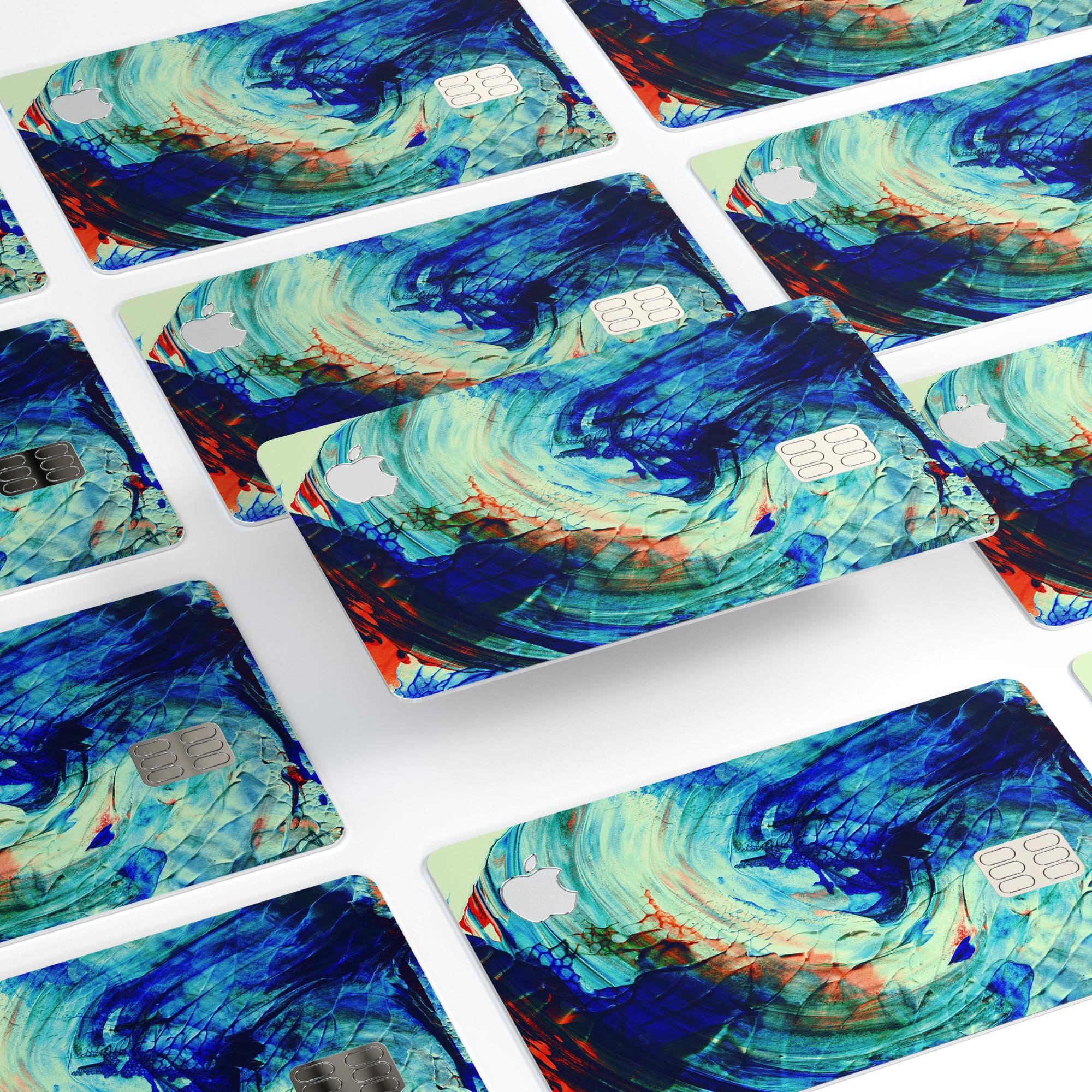 Liquid Abstract Paint Remix V93 skin kit for Apple Card, showcasing premium vinyl design with ultra-gloss finish.