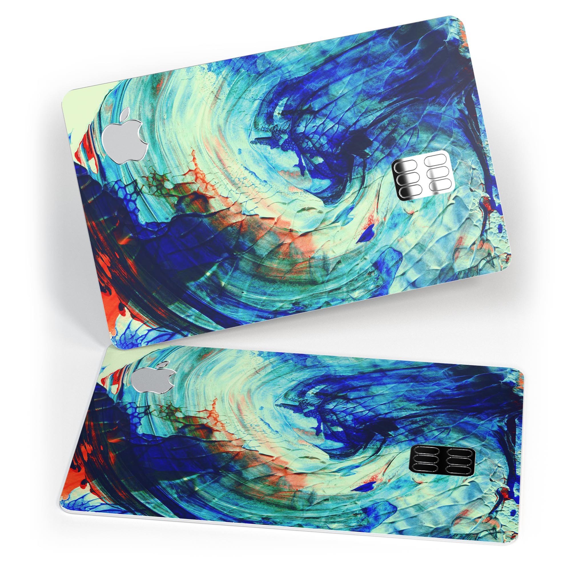 Liquid Abstract Paint Remix V93 skin kit for Apple Card, showcasing premium vinyl design with ultra-gloss finish.