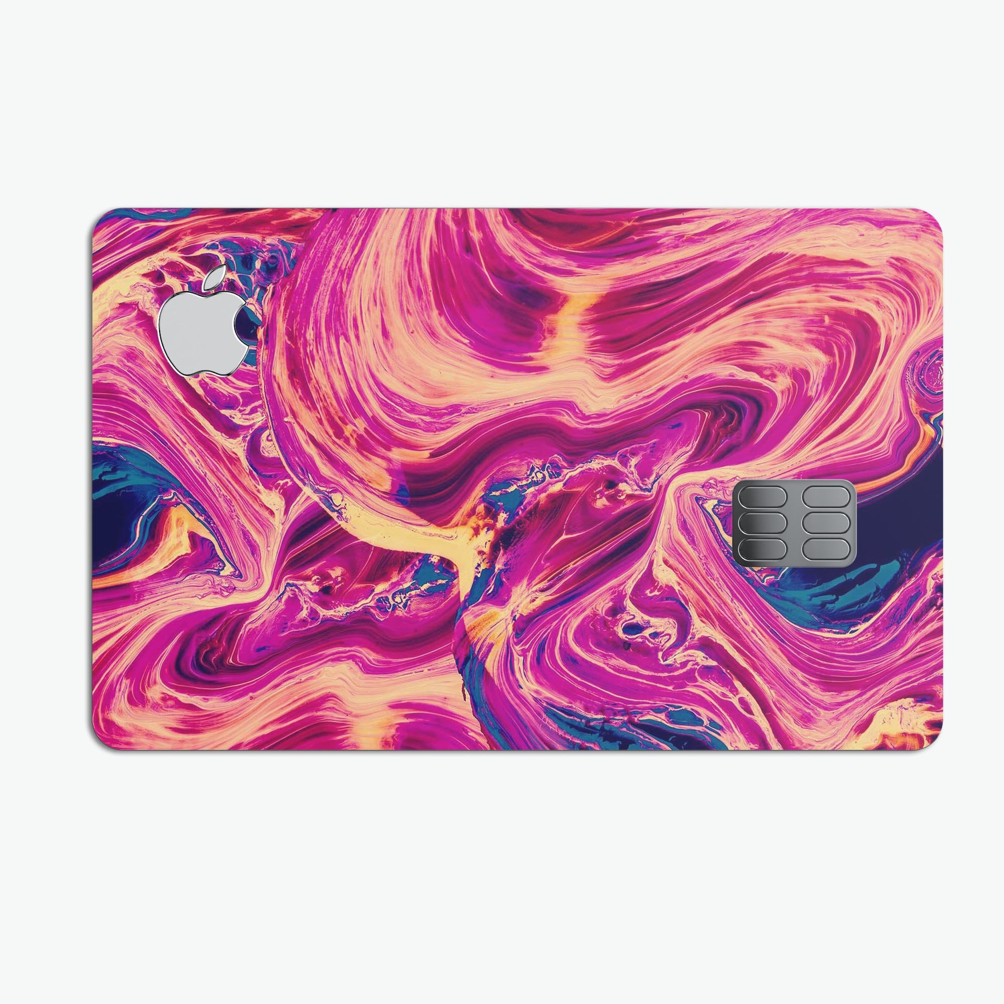 Liquid Abstract Paint Remix V95 skin for Apple Card, showcasing vibrant design and premium vinyl material.