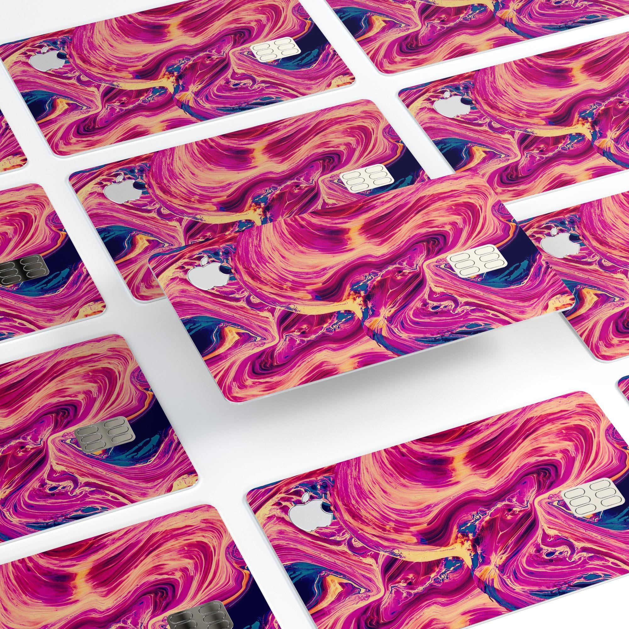 Liquid Abstract Paint Remix V95 skin for Apple Card, showcasing vibrant design and premium vinyl material.