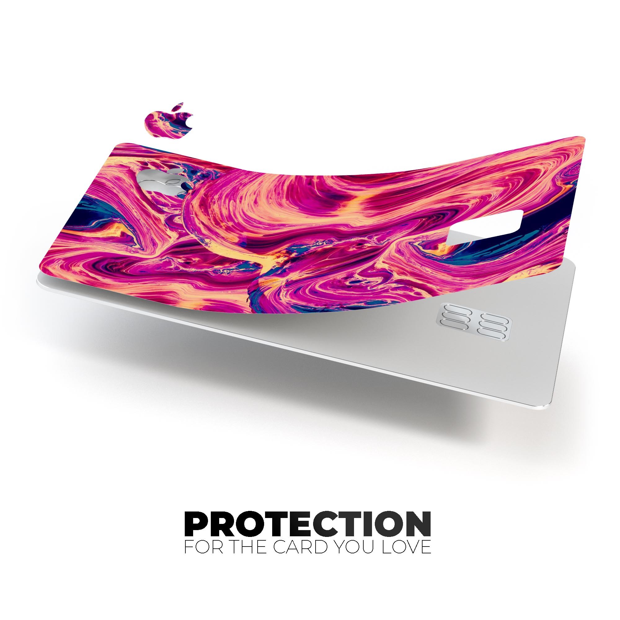 Liquid Abstract Paint Remix V95 skin for Apple Card, showcasing vibrant design and premium vinyl material.