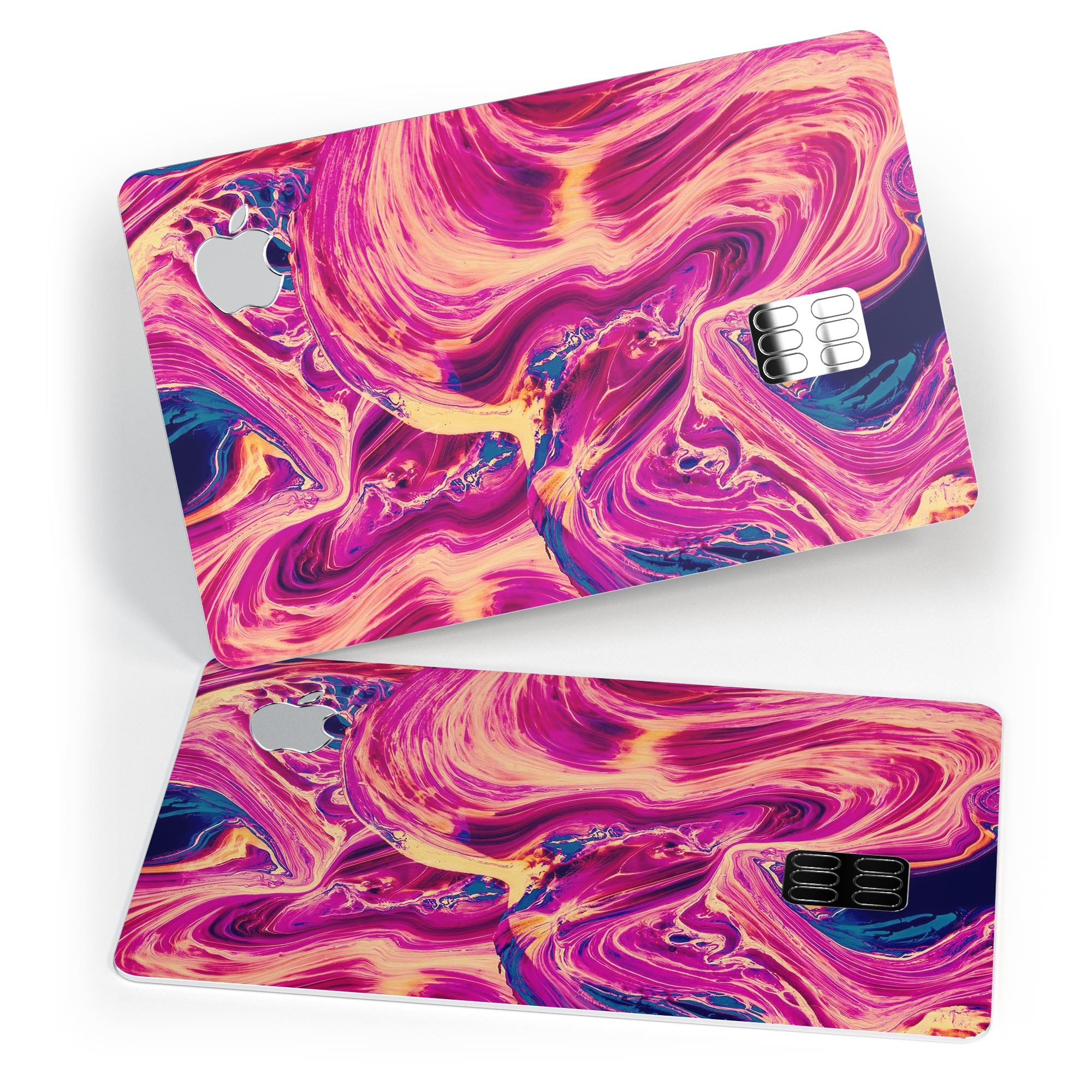 Liquid Abstract Paint Remix V95 skin for Apple Card, showcasing vibrant design and premium vinyl material.