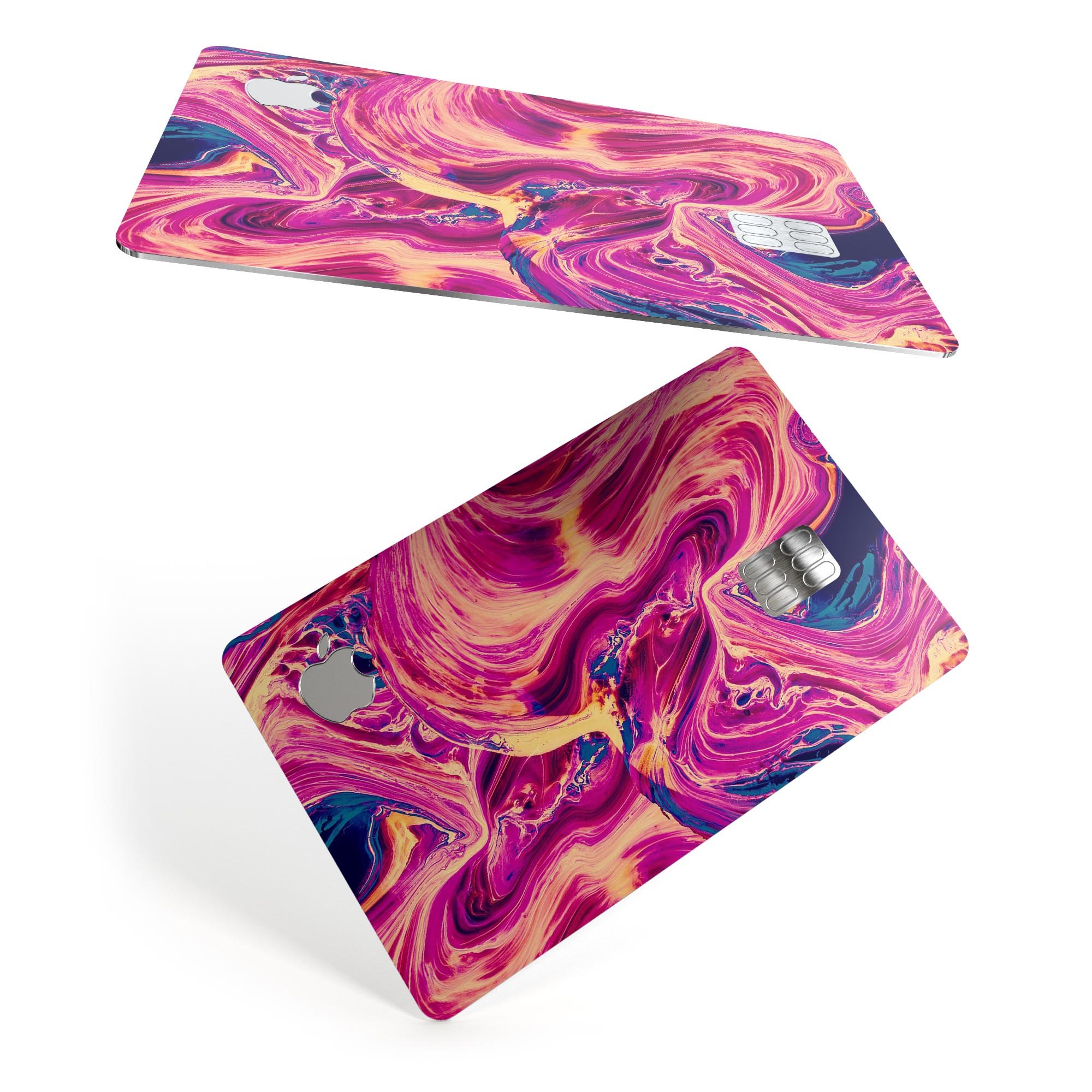 Liquid Abstract Paint Remix V95 skin for Apple Card, showcasing vibrant design and premium vinyl material.