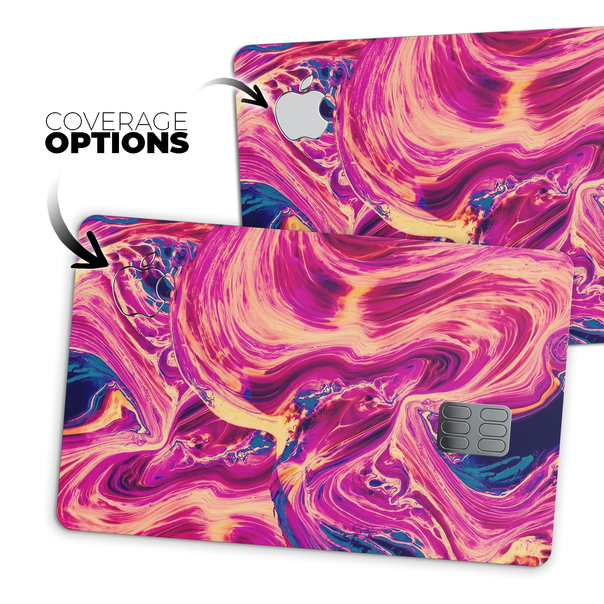 Liquid Abstract Paint Remix V95 skin for Apple Card, showcasing vibrant design and premium vinyl material.