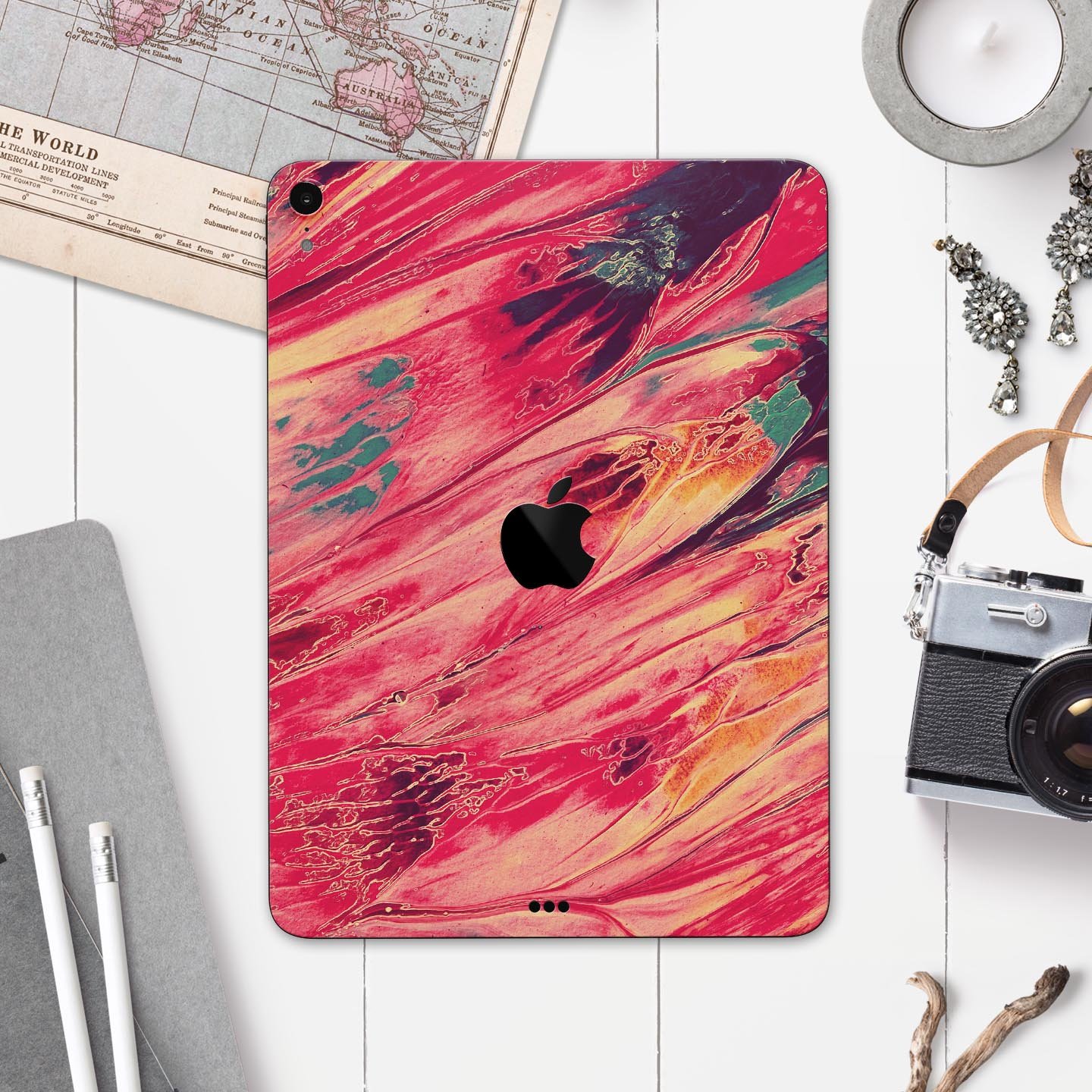 Liquid Abstract Paint Remix V96 skin decal for Apple devices, showcasing vibrant abstract design and premium 3M material.