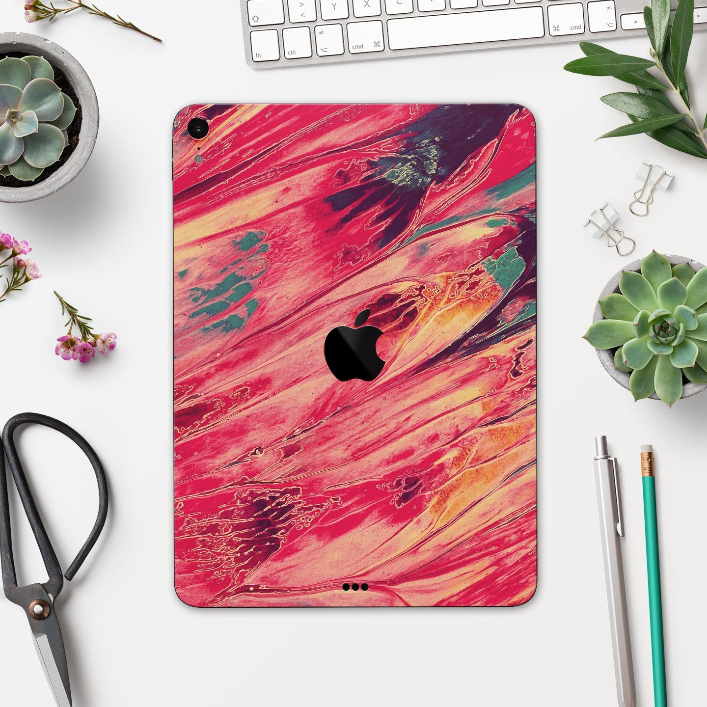 Liquid Abstract Paint Remix V96 skin decal for Apple devices, showcasing vibrant abstract design and premium 3M material.