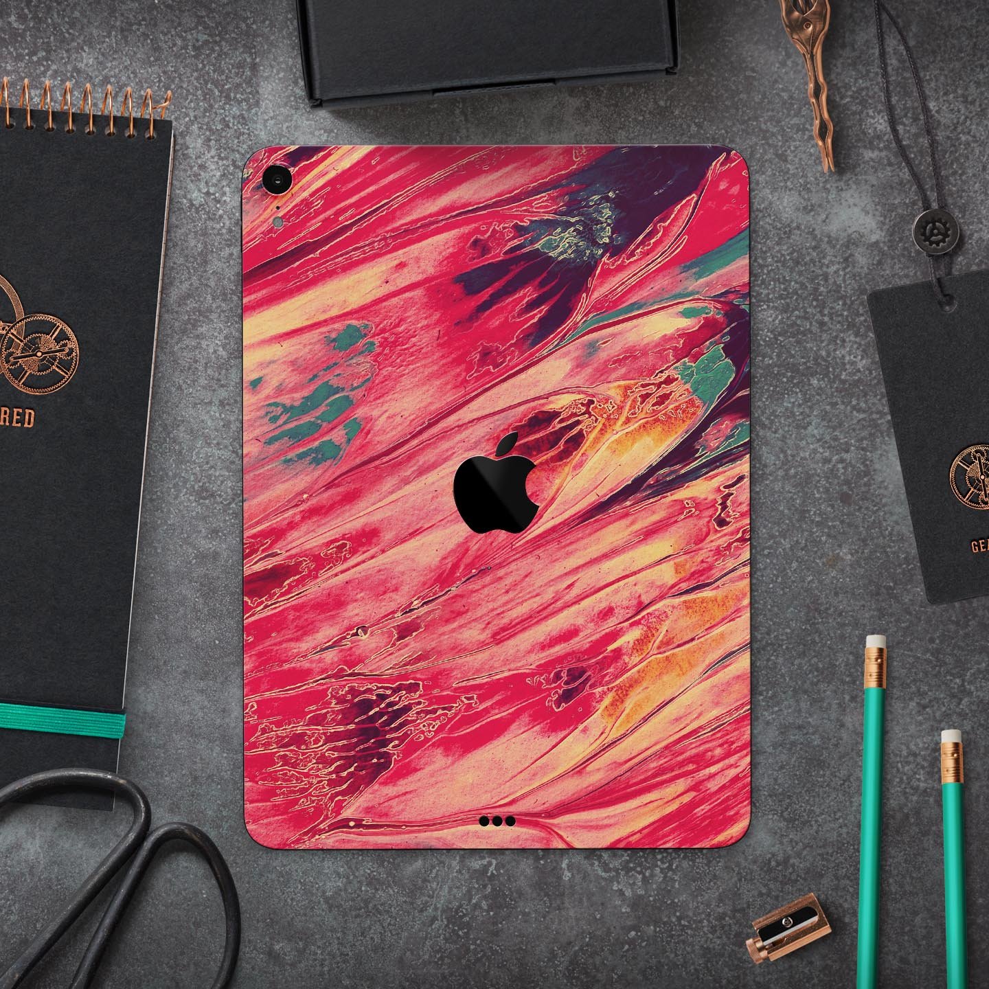 Liquid Abstract Paint Remix V96 skin decal for Apple devices, showcasing vibrant abstract design and premium 3M material.