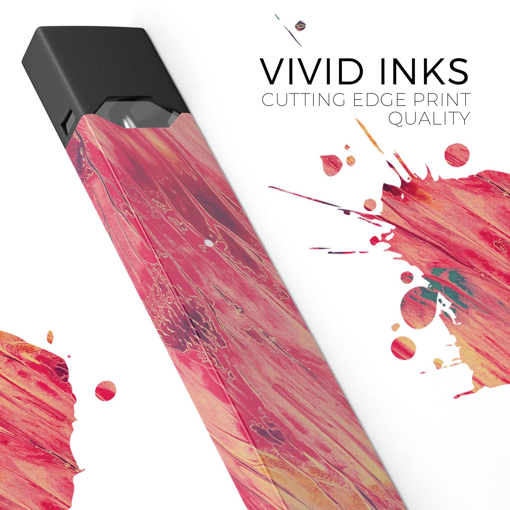 Liquid Abstract Paint Remix V96 skin-wrap for JUUL device, showcasing vibrant colors and precise cut.