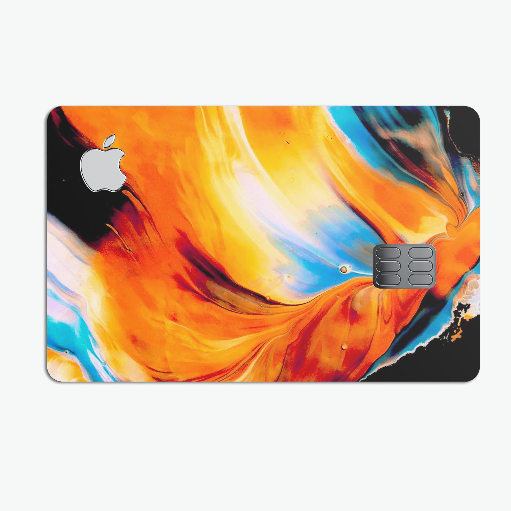 Liquid Abstract Paint V1 skin for Apple Card, showcasing premium vinyl design with glossy finish.