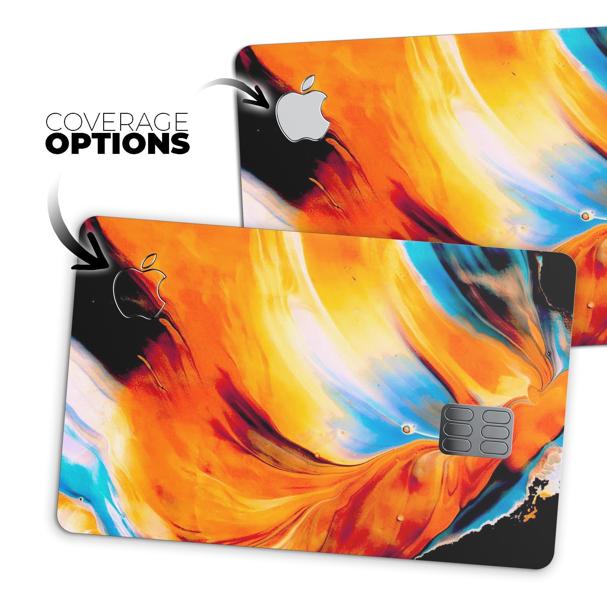 Liquid Abstract Paint V1 skin for Apple Card, showcasing premium vinyl design with glossy finish.