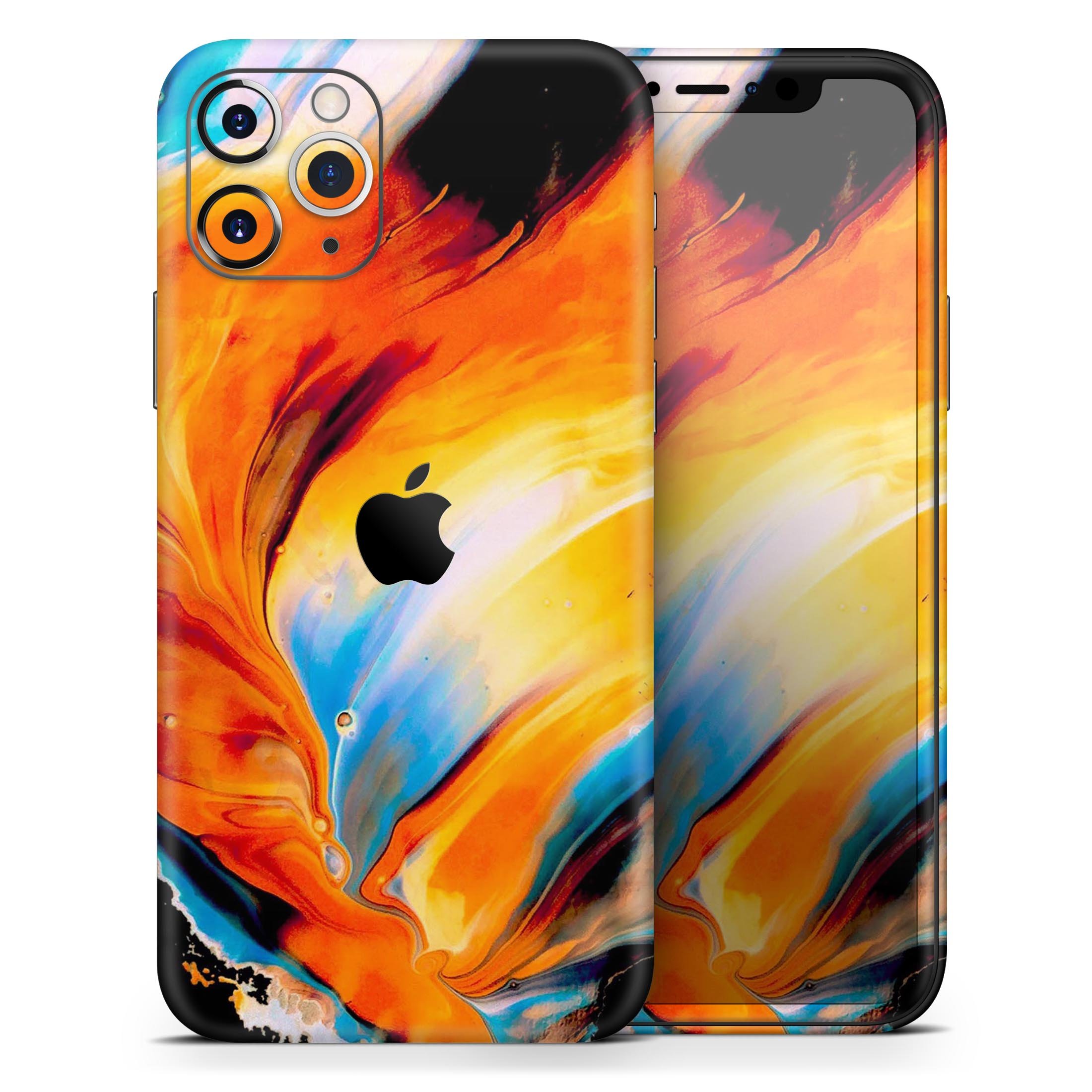 Liquid Abstract Paint V1 skin for Apple iPhone, showcasing vibrant colors and a sleek design.