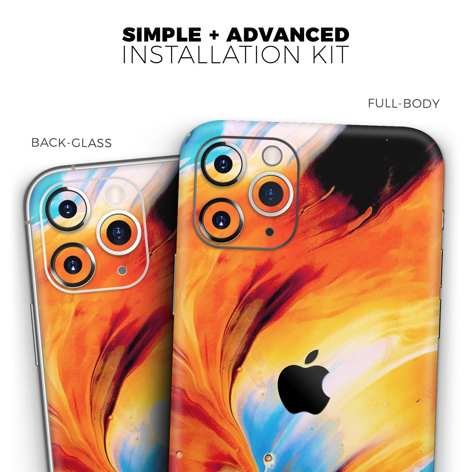 Liquid Abstract Paint V1 skin for Apple iPhone, showcasing vibrant colors and a sleek design.