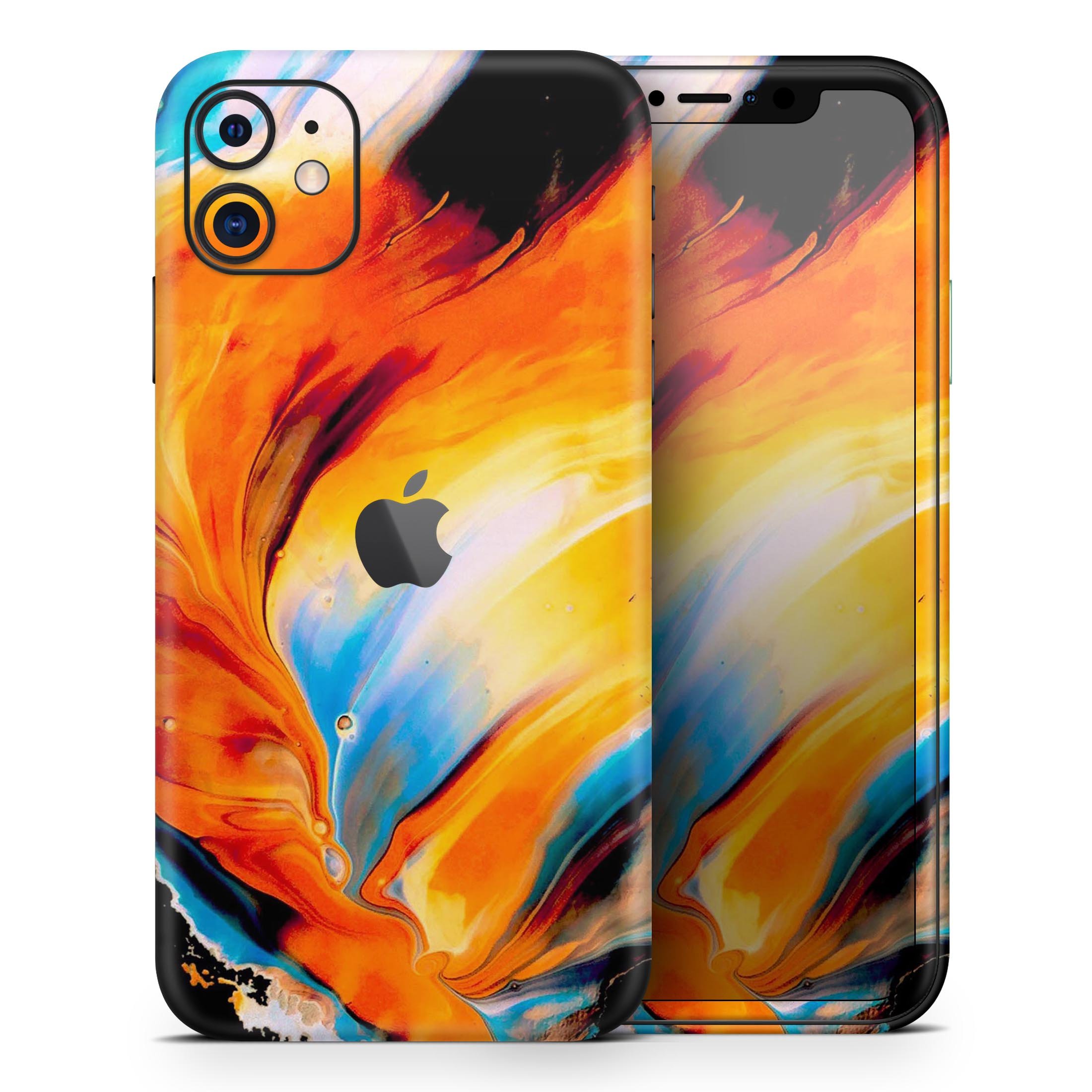 Liquid Abstract Paint V1 skin for Apple iPhone, showcasing vibrant colors and a sleek design.