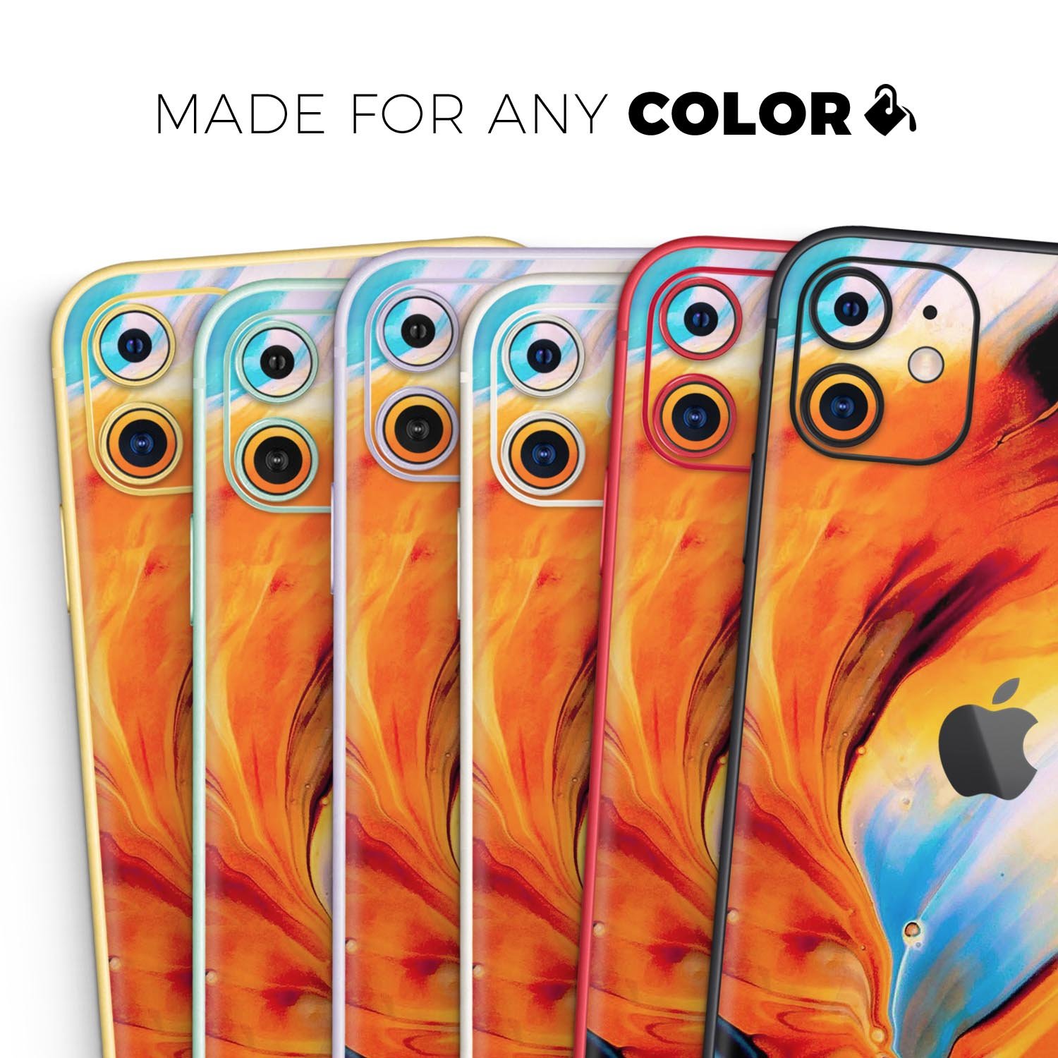 Liquid Abstract Paint V1 skin for Apple iPhone, showcasing vibrant colors and a sleek design.