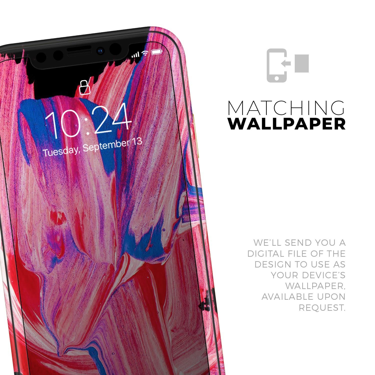 Liquid Abstract Paint V10 skin for Apple iPhone, showcasing vibrant colors and sleek design.