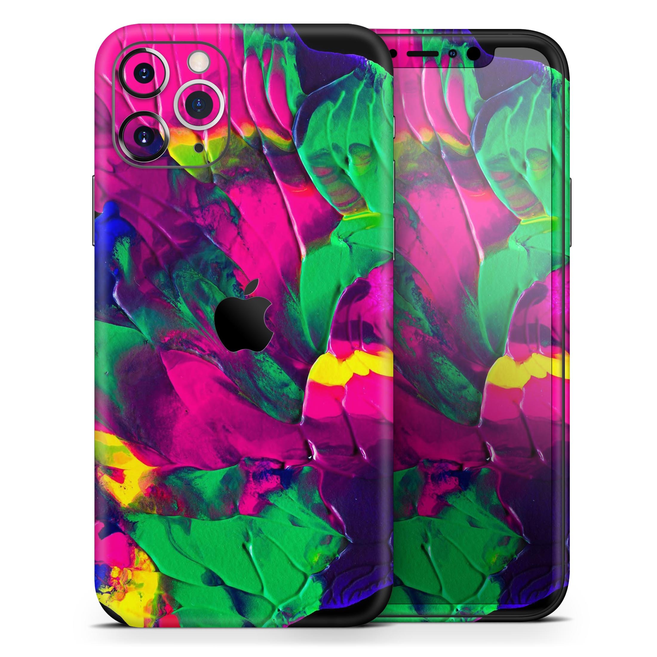 Liquid Abstract Paint V12 skin for Apple iPhone, showcasing vibrant colors and a sleek design.