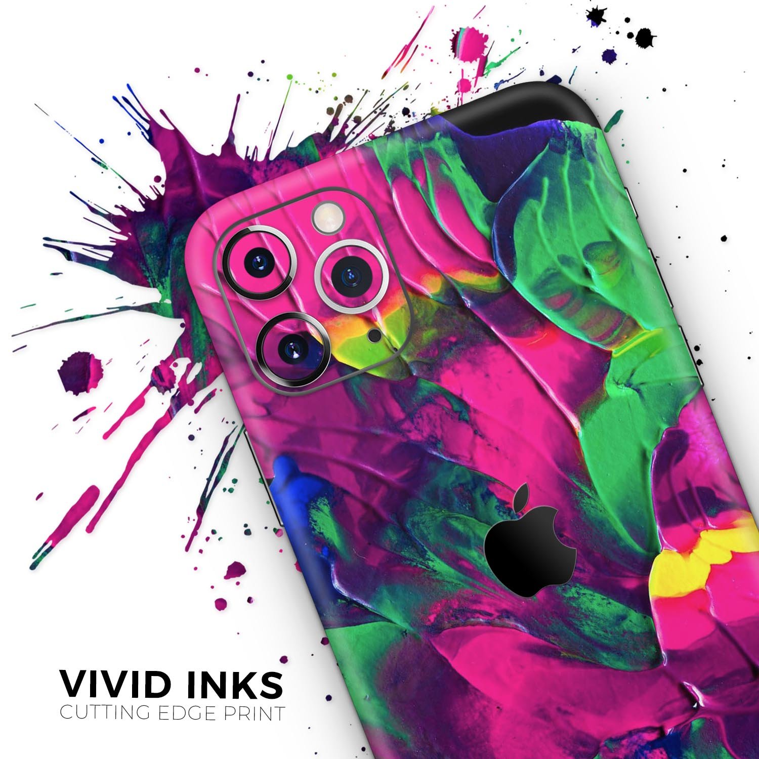 Liquid Abstract Paint V12 skin for Apple iPhone, showcasing vibrant colors and a sleek design.