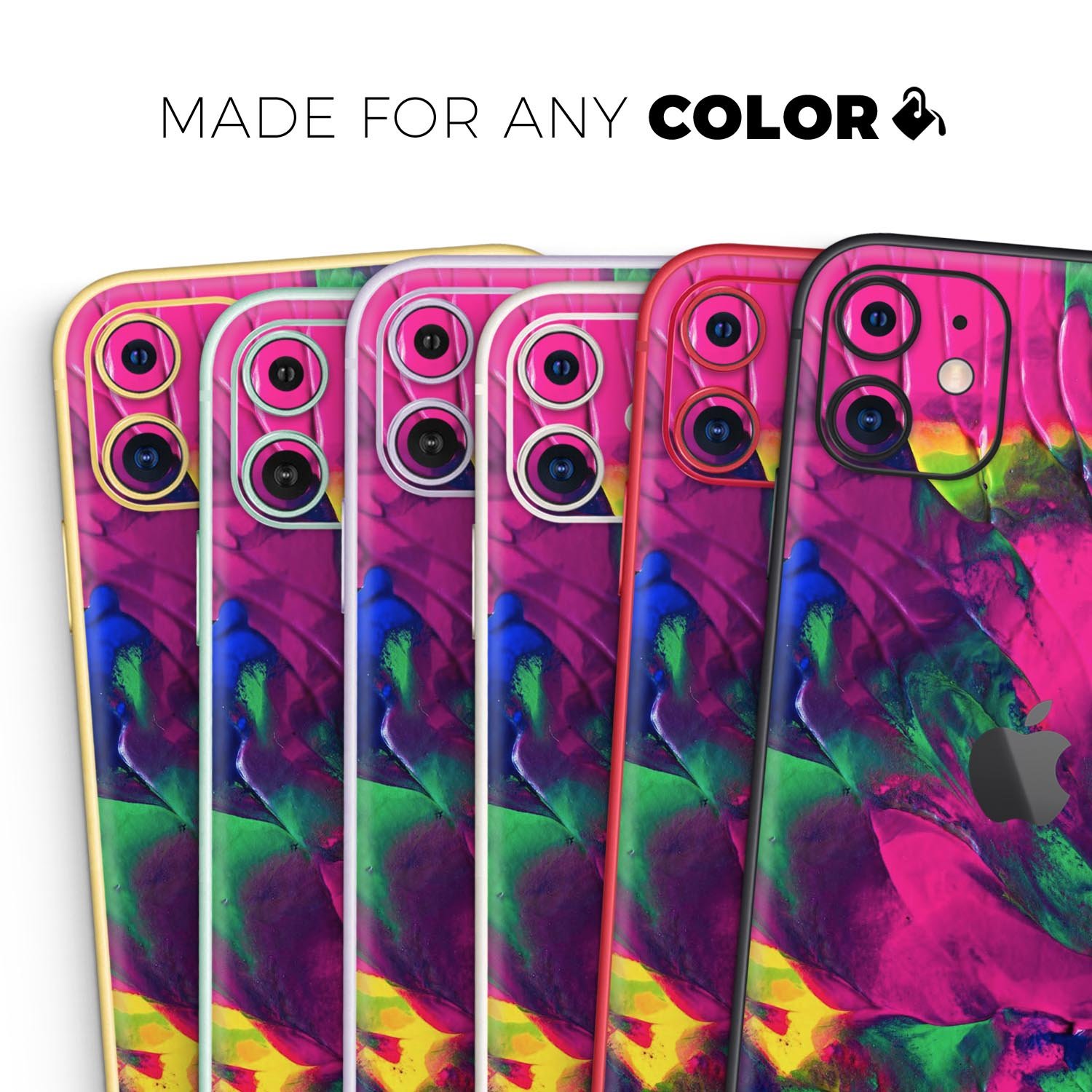 Liquid Abstract Paint V12 skin for Apple iPhone, showcasing vibrant colors and a sleek design.