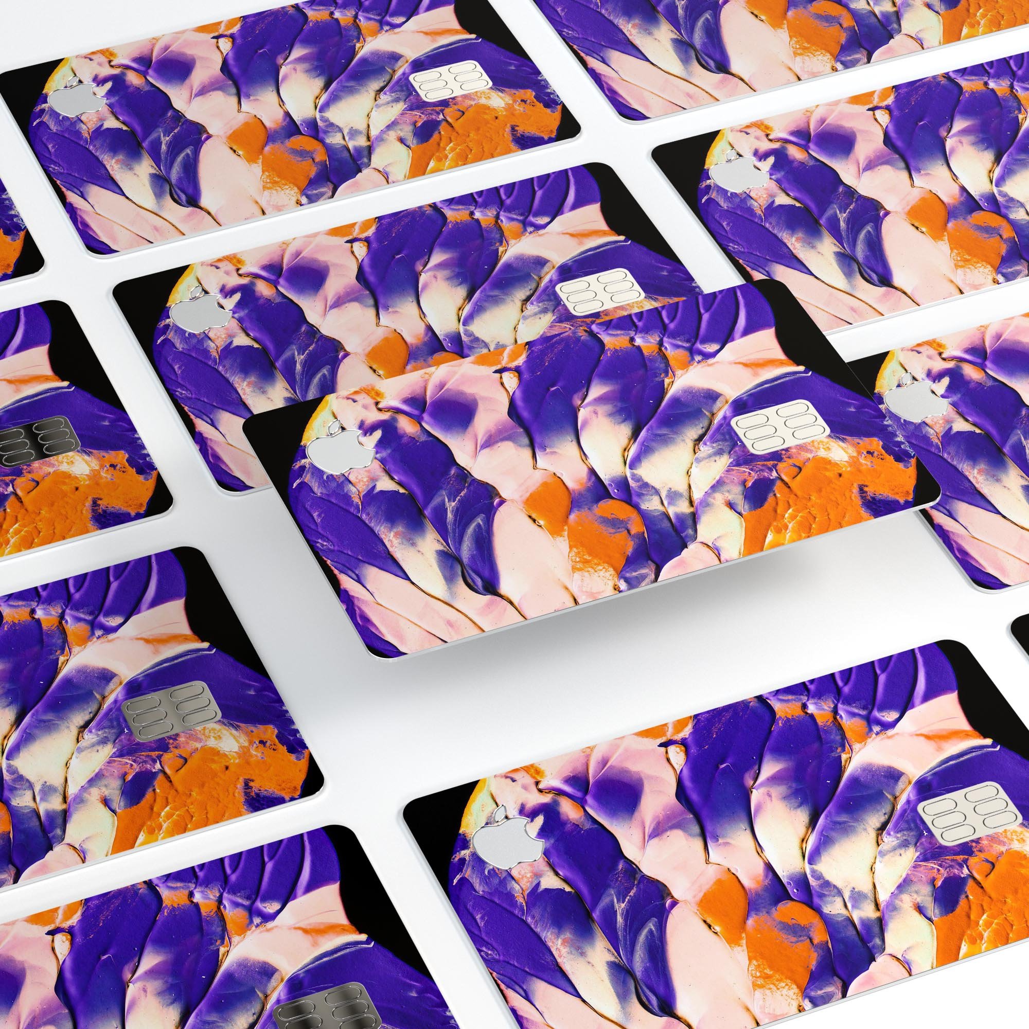 Liquid Abstract Paint V13 skin for Apple Card, showcasing vibrant design and premium vinyl material.