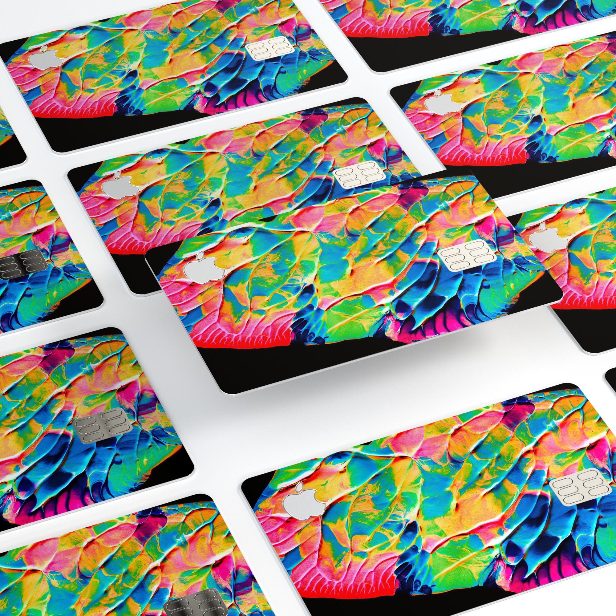 Liquid Abstract Paint V14 skin kit for Apple Card, showcasing premium vinyl design with bubble-free installation features.