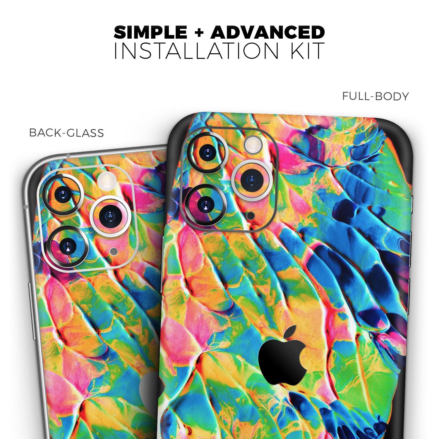 Liquid Abstract Paint V14 skin for Apple iPhone, showcasing vibrant colors and a sleek design.