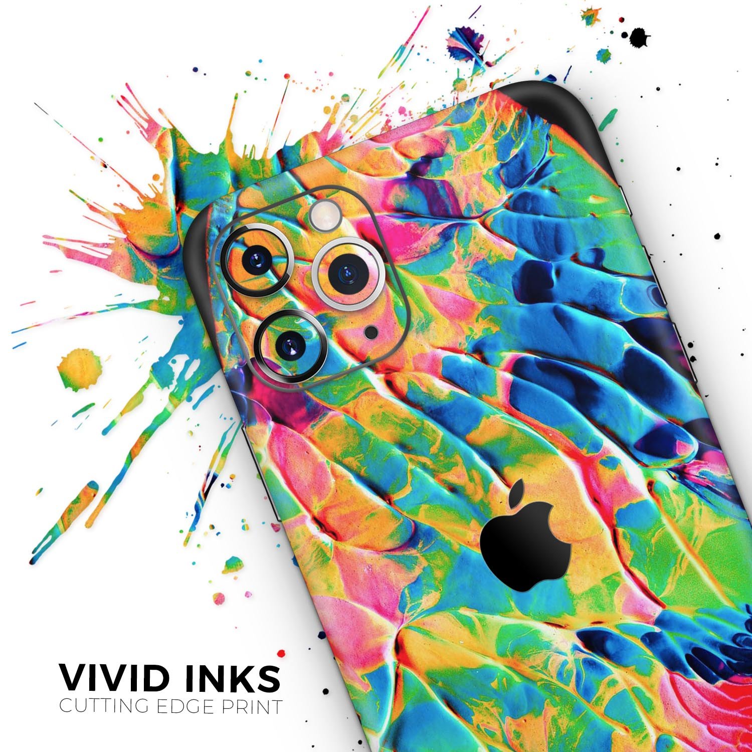 Liquid Abstract Paint V14 skin for Apple iPhone, showcasing vibrant colors and a sleek design.