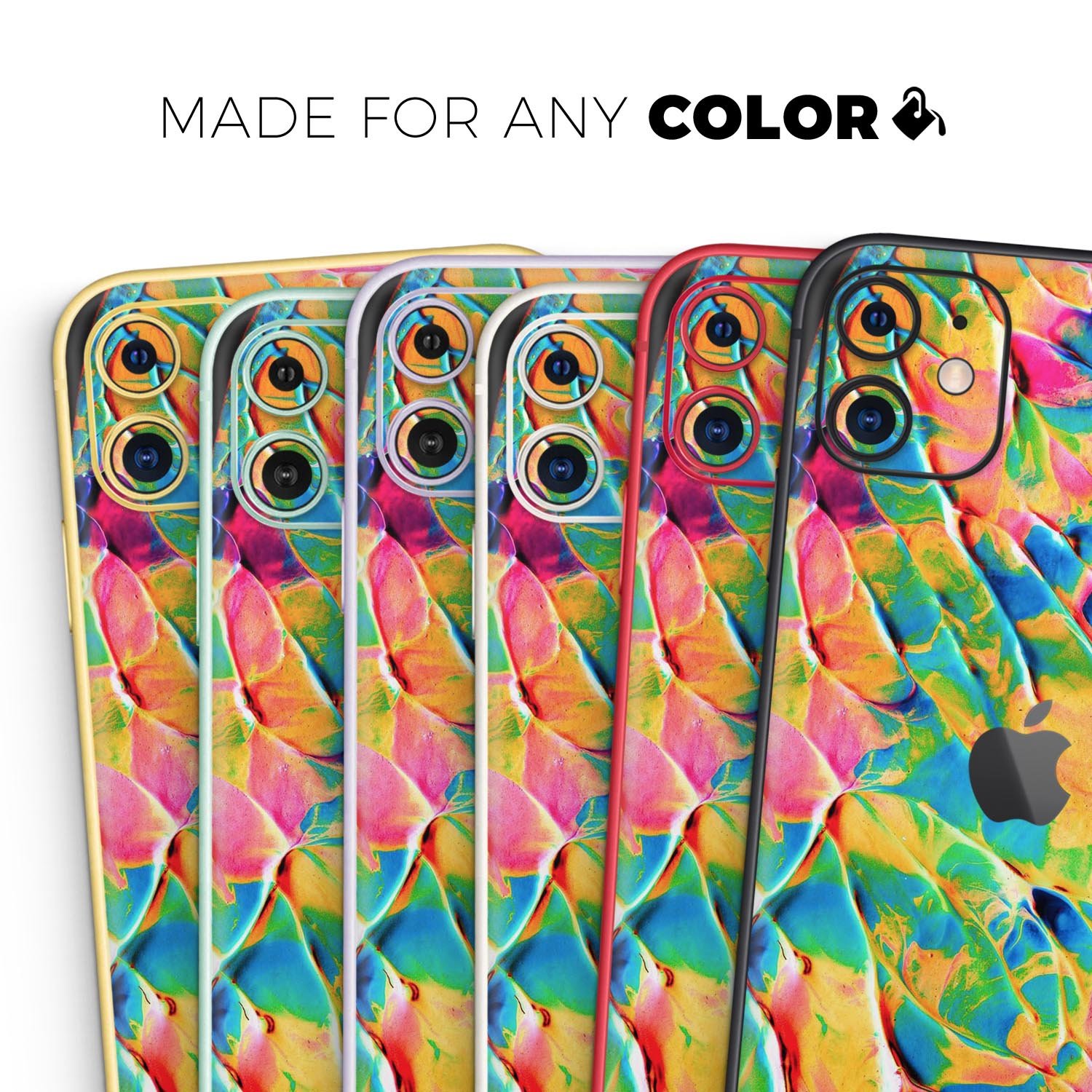 Liquid Abstract Paint V14 skin for Apple iPhone, showcasing vibrant colors and a sleek design.