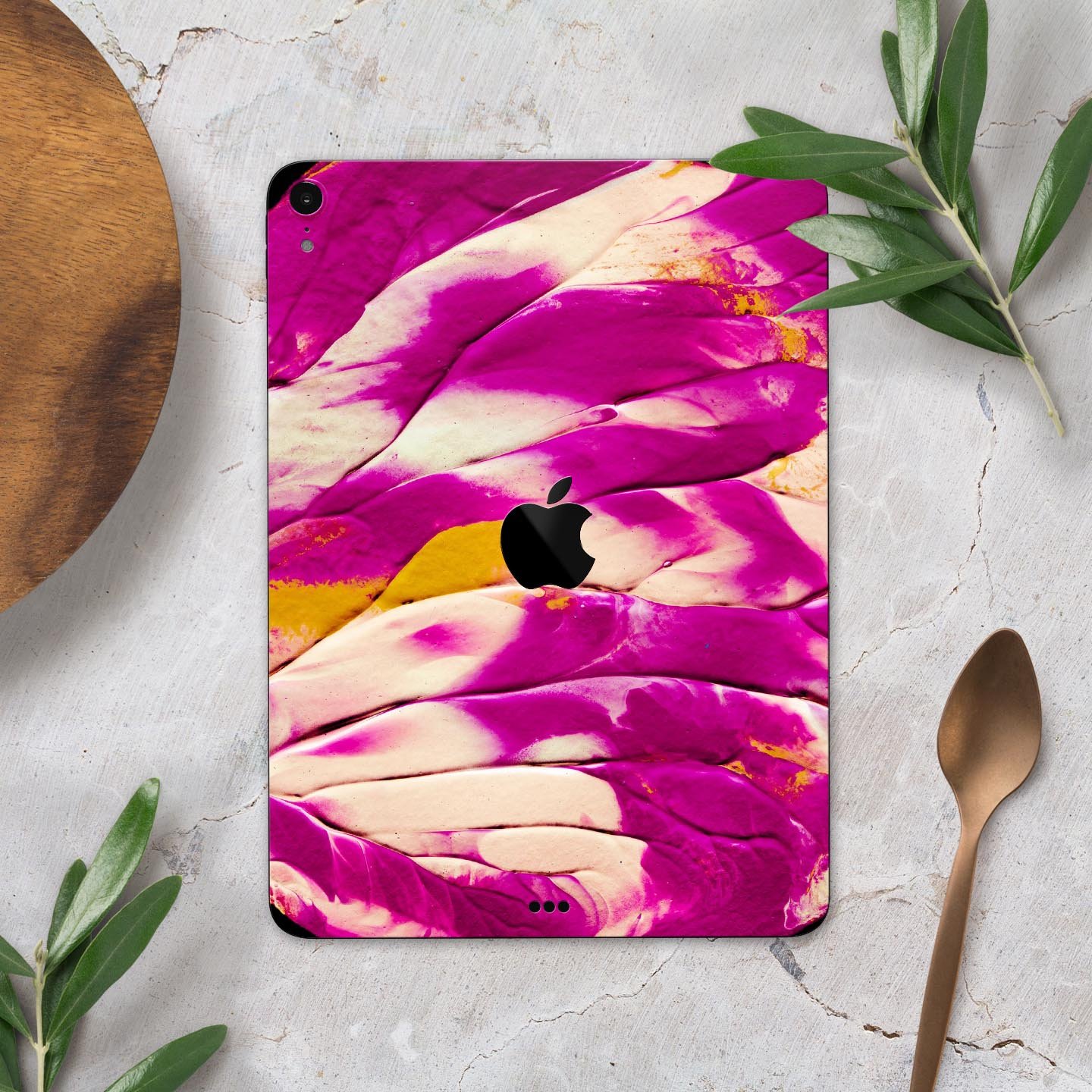 Liquid Abstract Paint V15 skin decal for Apple iPad, showcasing vibrant abstract design and premium 3M material.