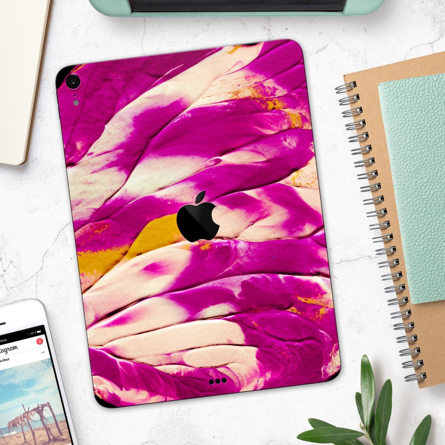 Liquid Abstract Paint V15 skin decal for Apple iPad, showcasing vibrant abstract design and premium 3M material.