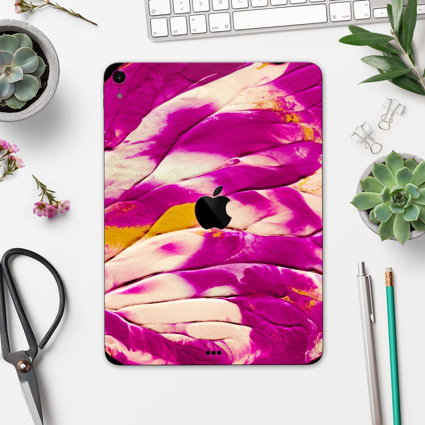 Liquid Abstract Paint V15 skin decal for Apple iPad, showcasing vibrant abstract design and premium 3M material.